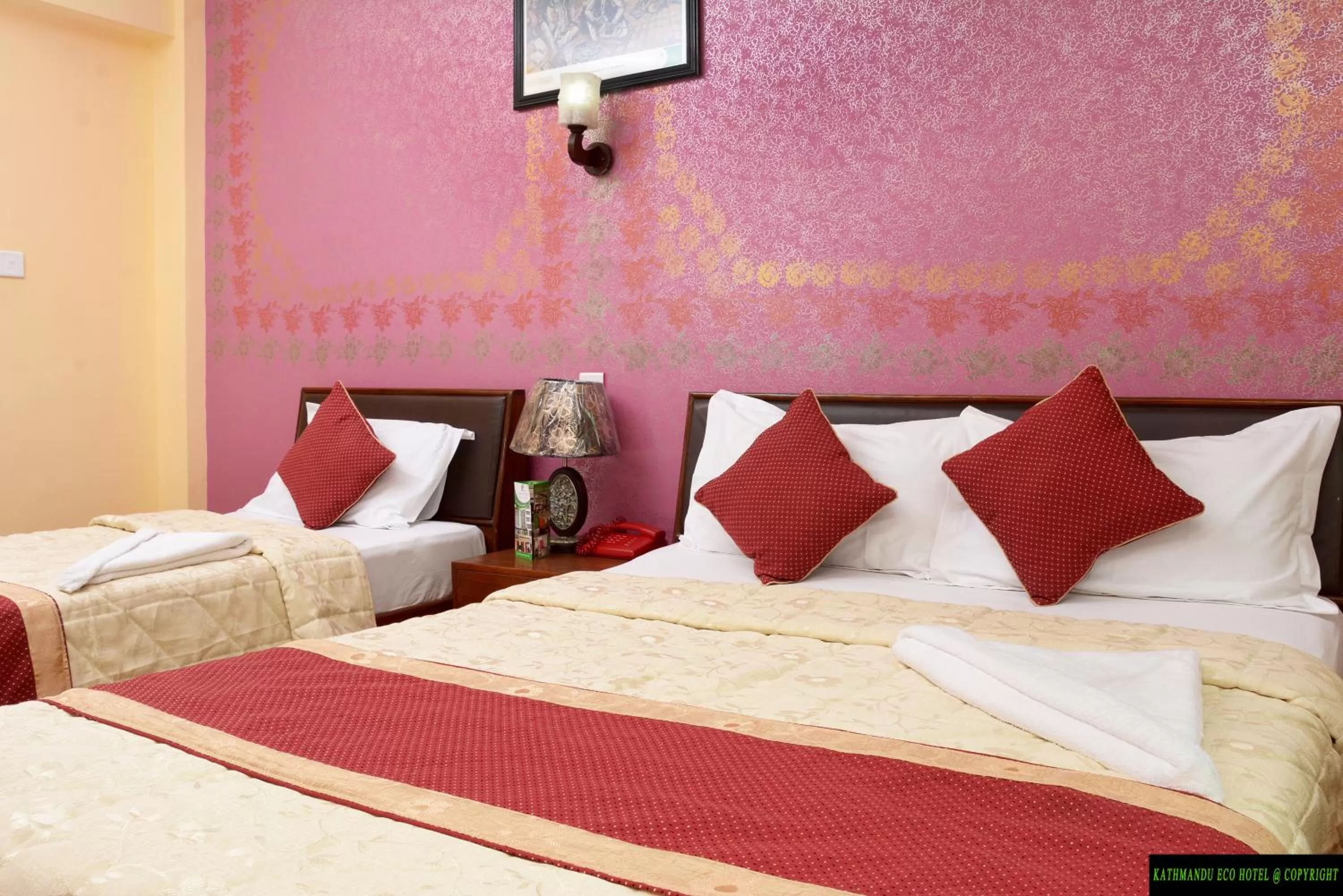 Living room, Bed in Kathmandu Eco Hotel