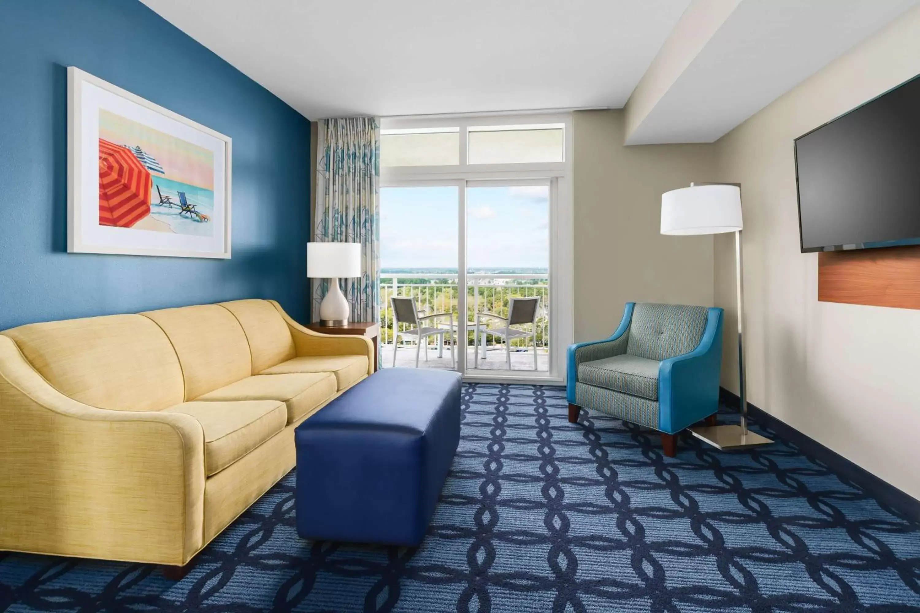 Living room, Seating Area in Homewood Suites by Hilton Myrtle Beach Oceanfront