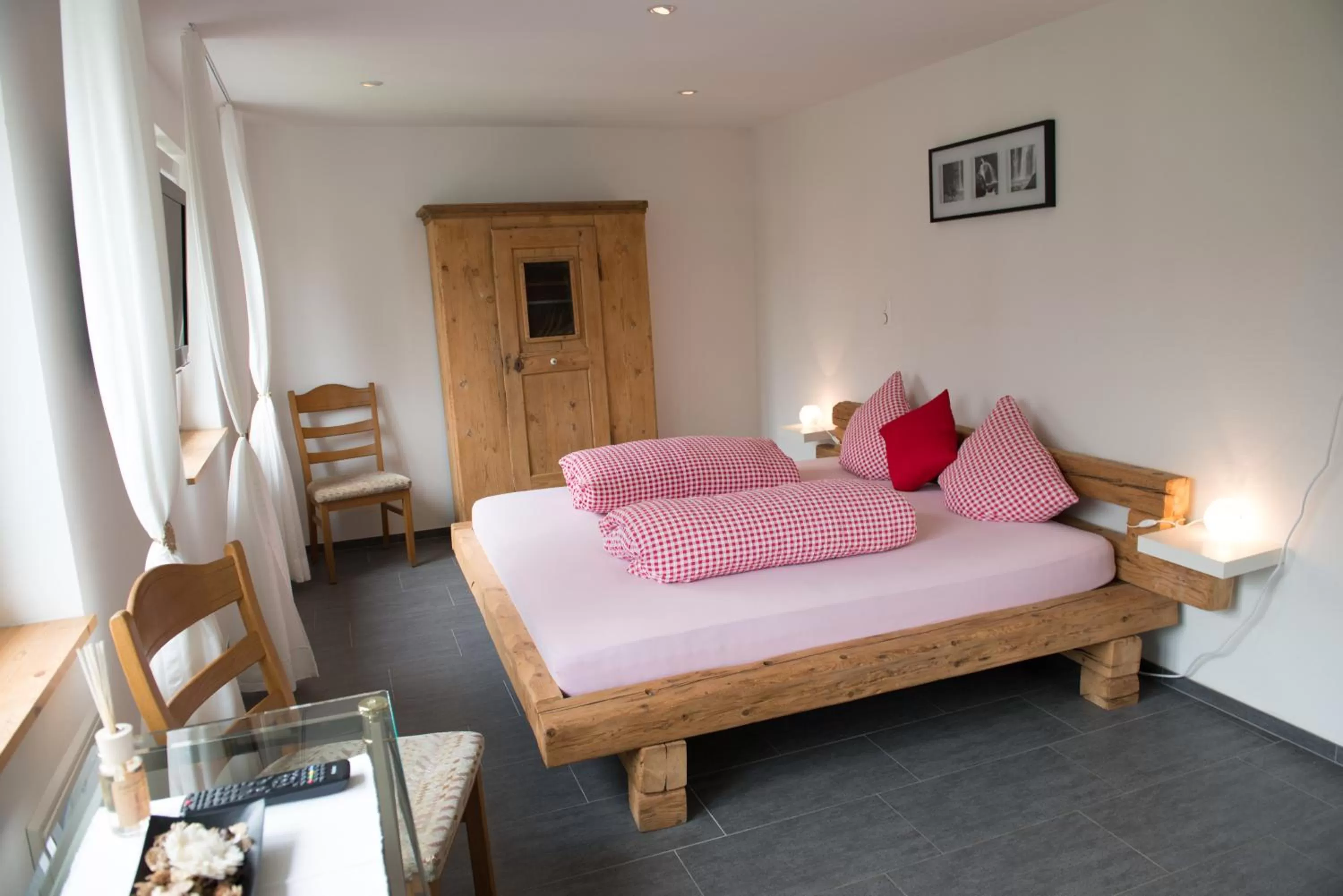 Decorative detail, Bed in Hirschen B&B