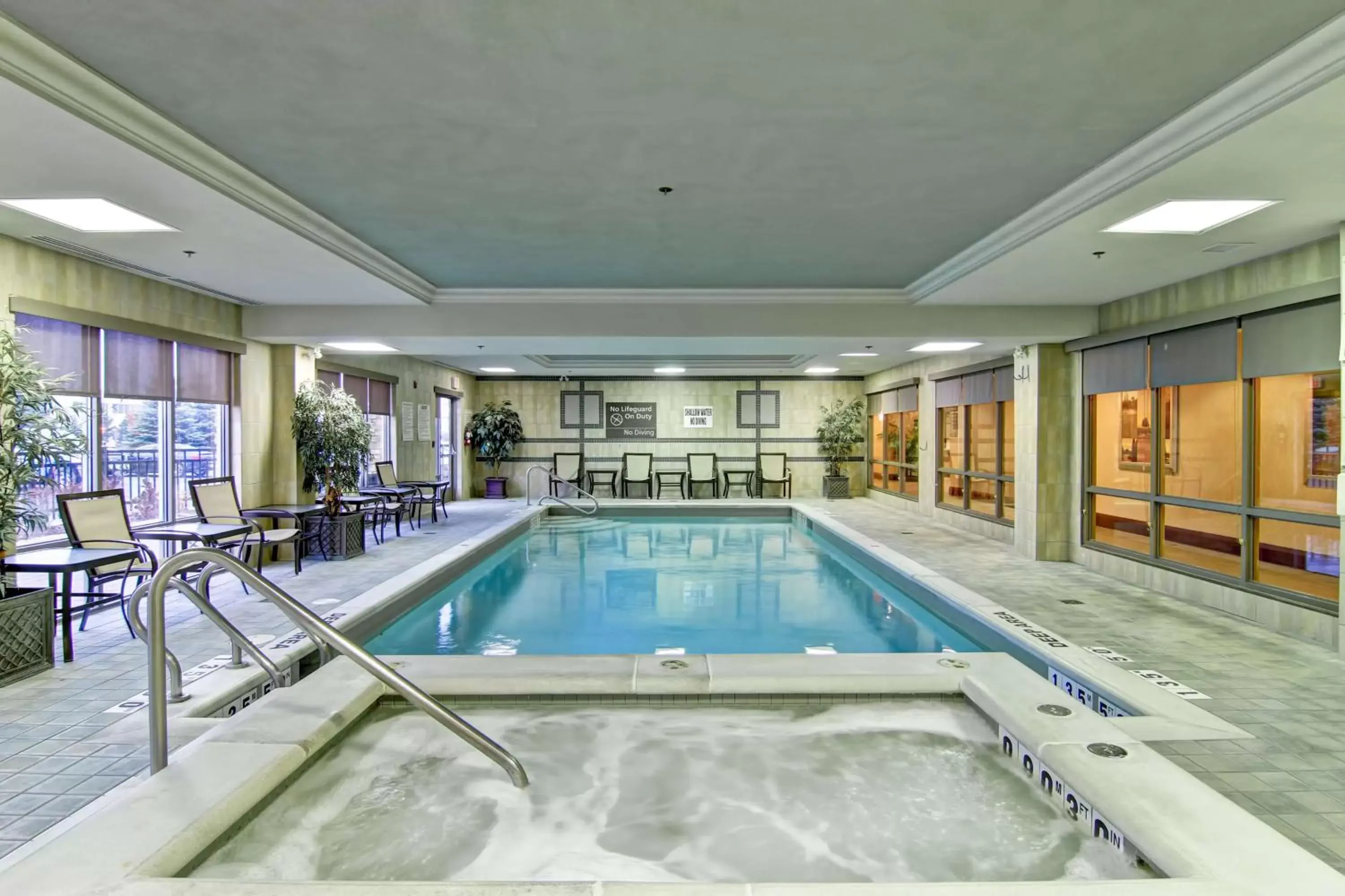Pool view, Swimming Pool in Hampton Inn By Hilton & Suites Guelph, Ontario, Canada