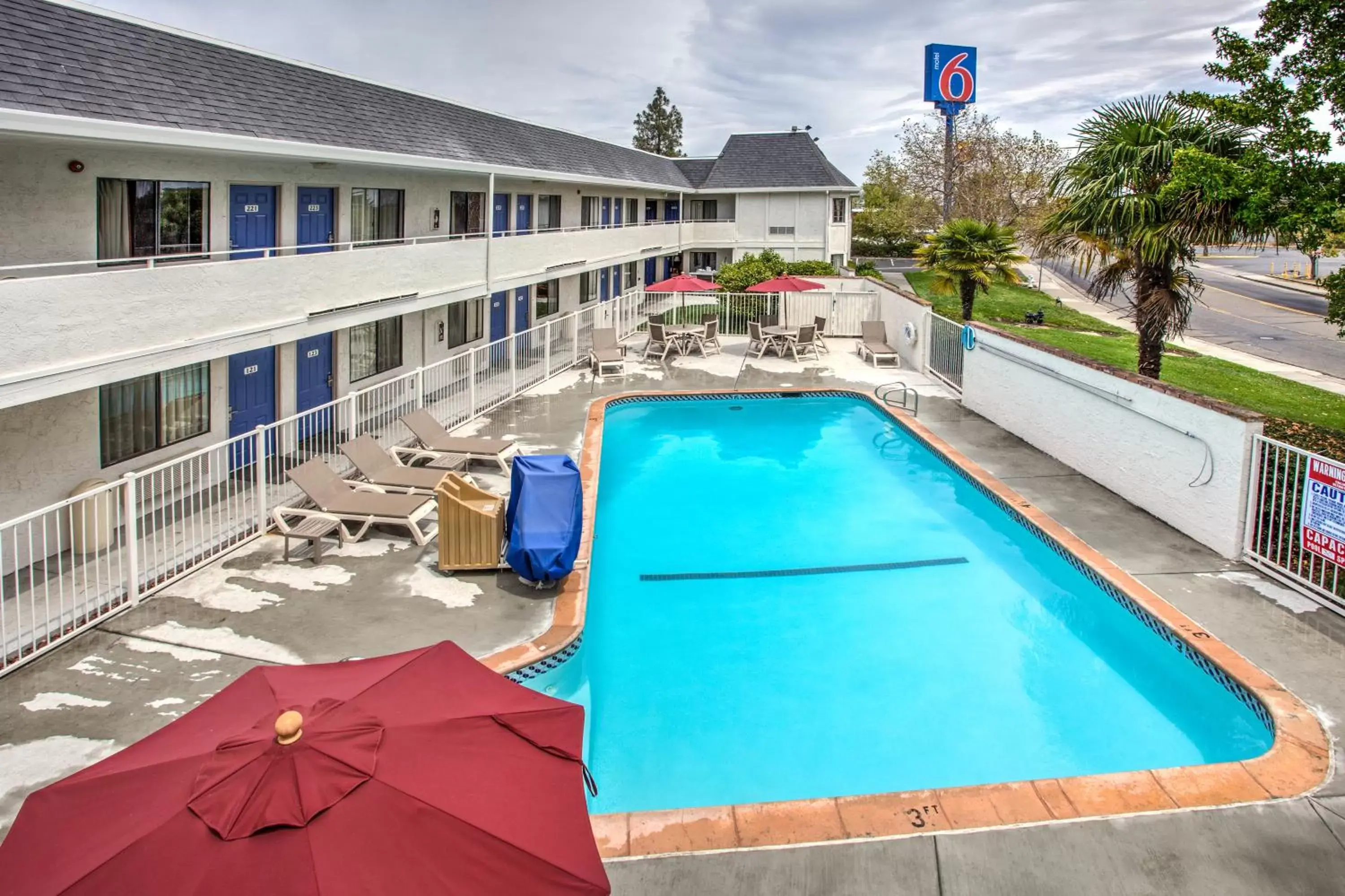 Decorative detail, Pool View in Motel 6-Fairfield, CA - North