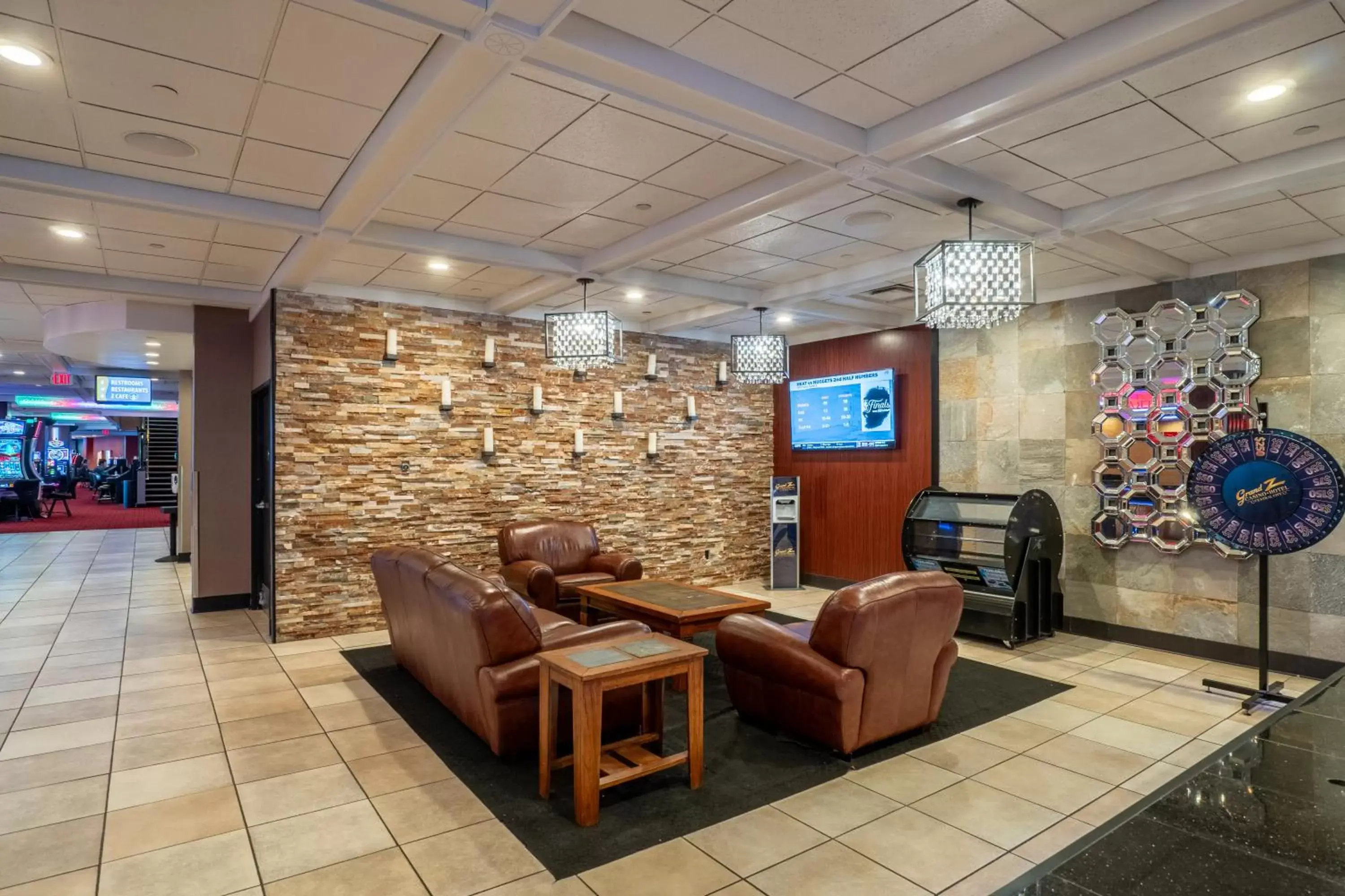 Communal lounge/ TV room, Lobby/Reception in Grand Z Hotel Casino by Red Lion Hotels
