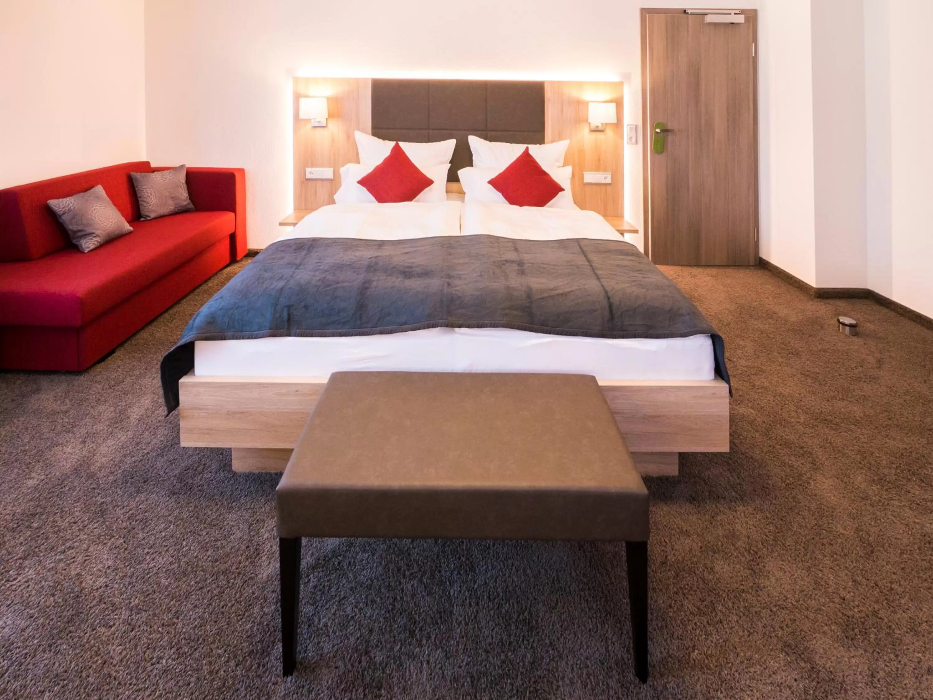 Bed in Hotel Restaurant Schiff