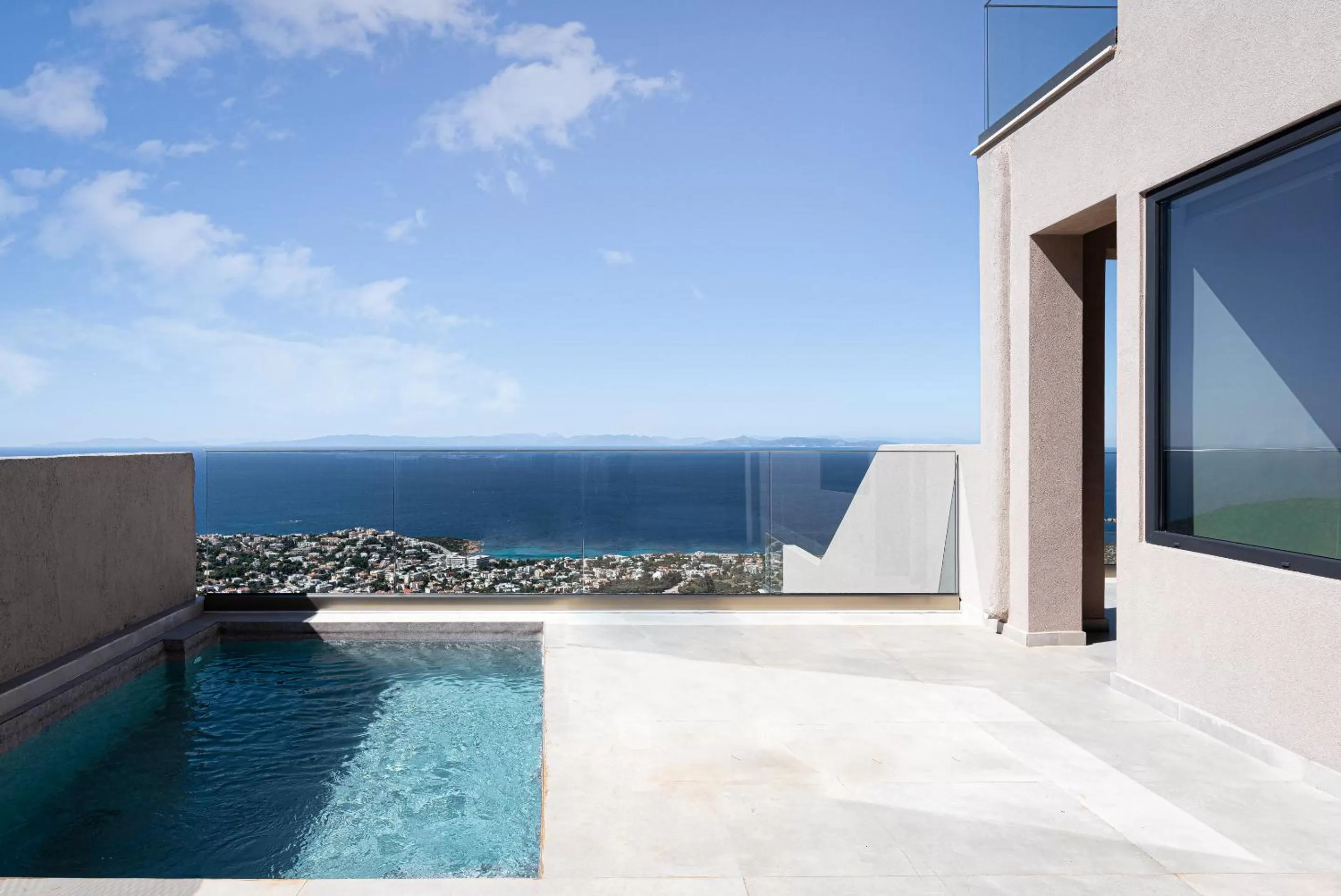 Pool view in Saronida Hills