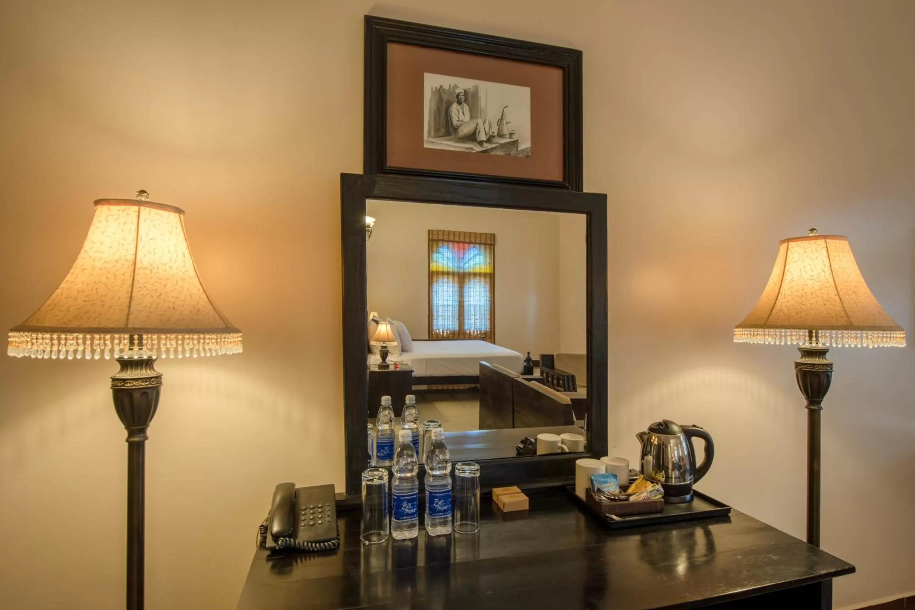 Decorative detail, Bed in Golden Tulip Stone Town Boutique