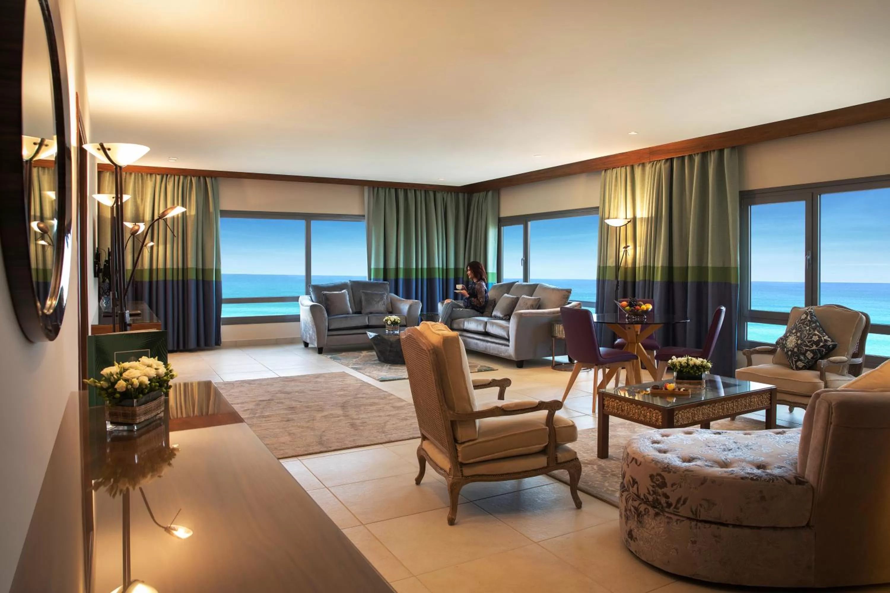 Living room, Sea View in The Palms Beach Hotel & Spa