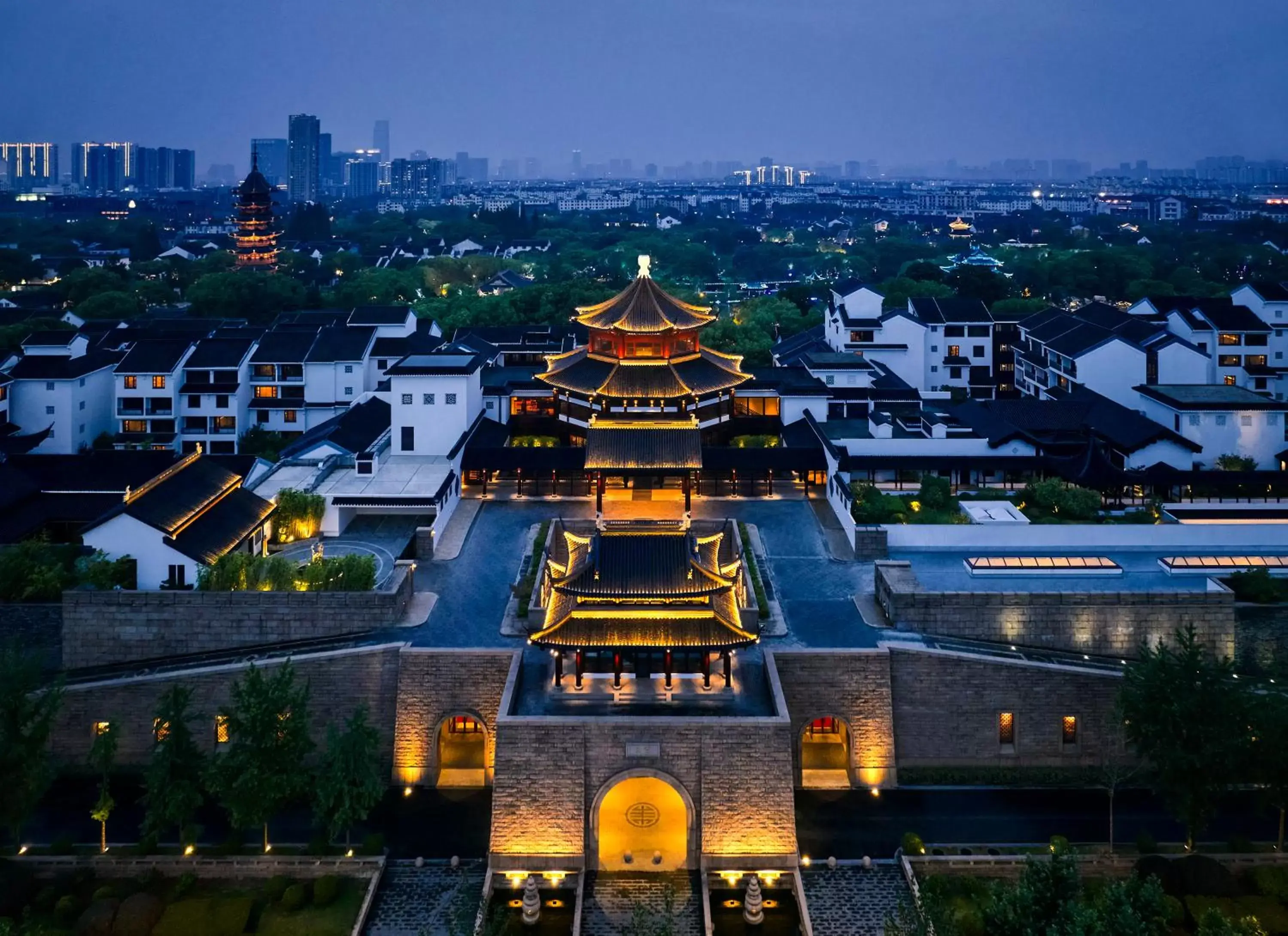 Property building, Bird's-eye View in Pan Pacific Suzhou