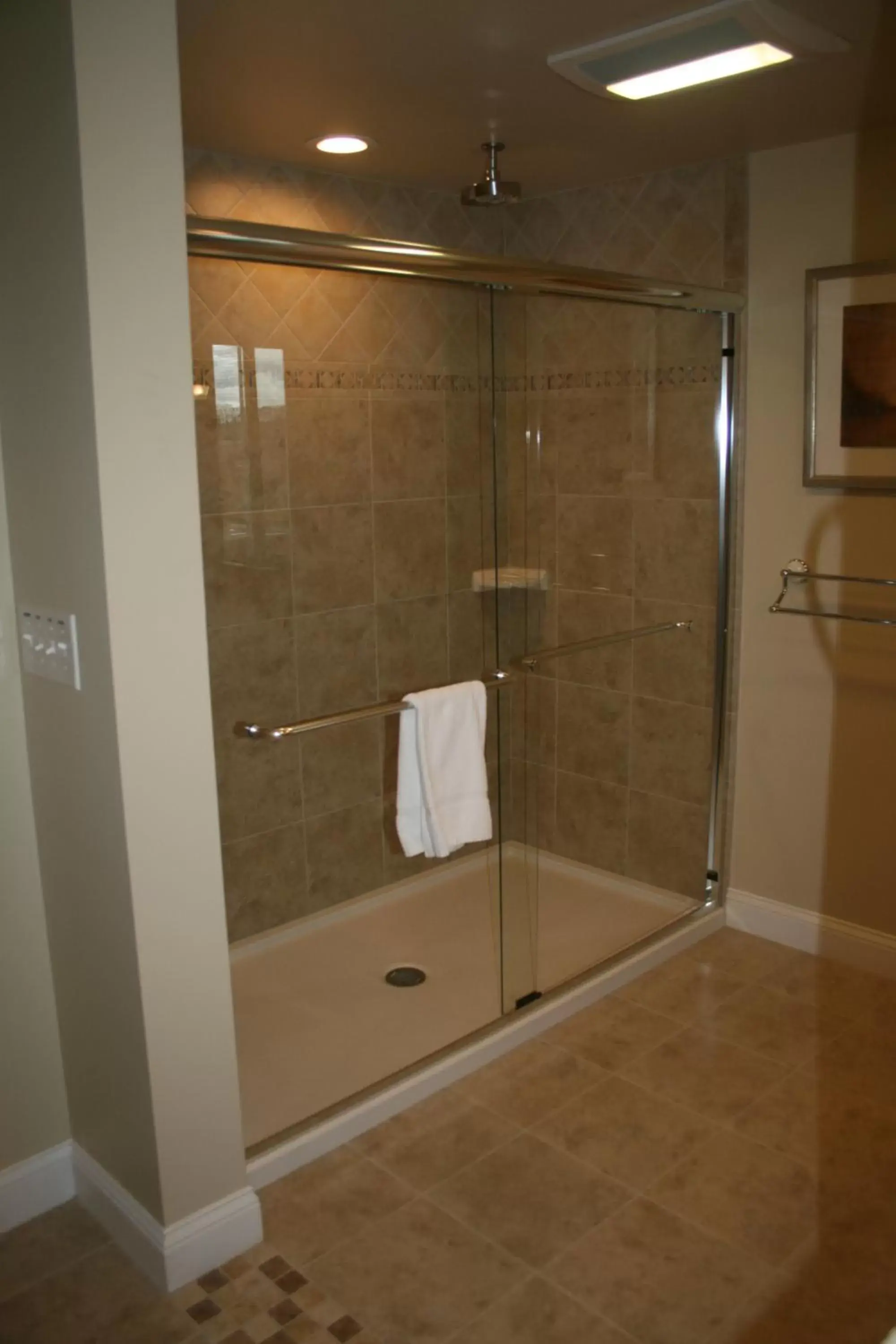 Shower, Bathroom in Shea's Riverside Inn & Motel