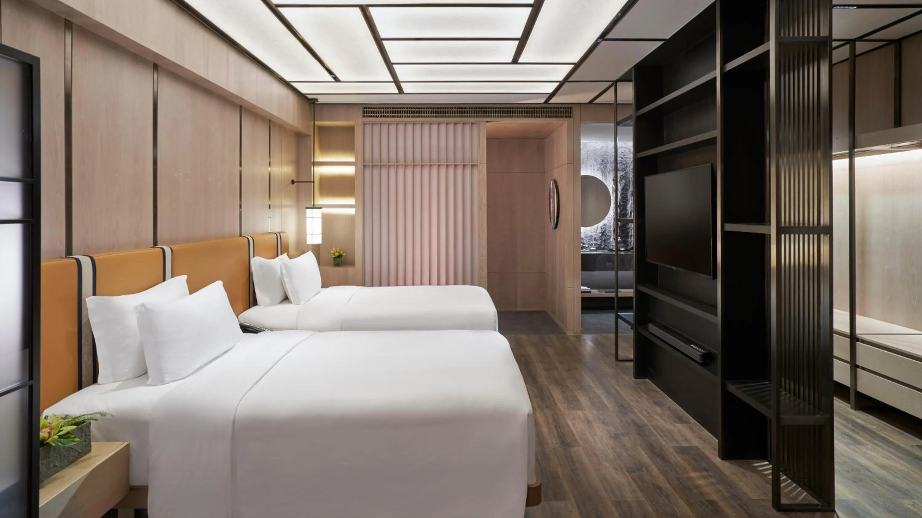 Bed in Hotel Okura Manila at Newport World Resorts