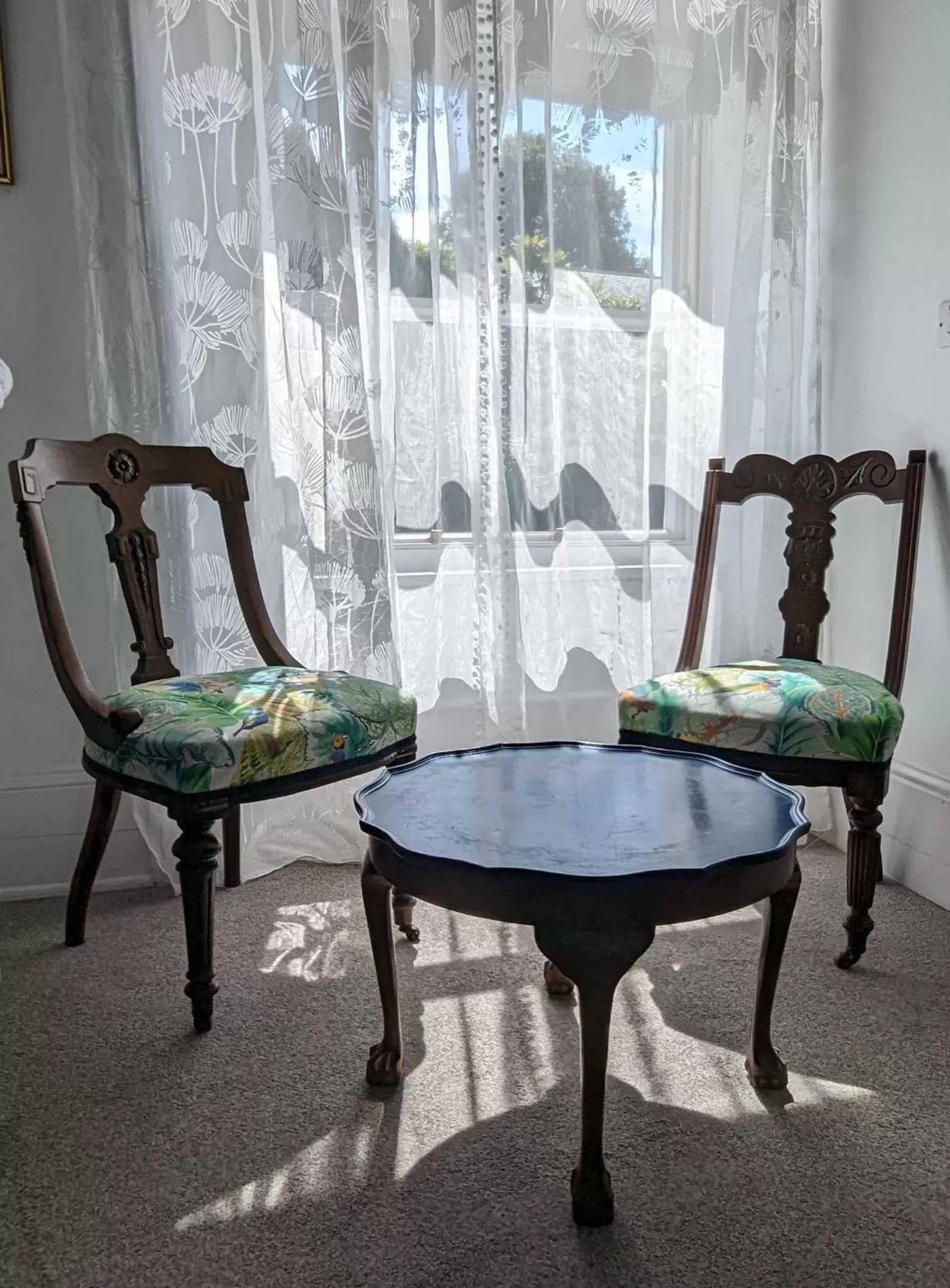 Seating area in Britannia House Vintage B&B Cornwall