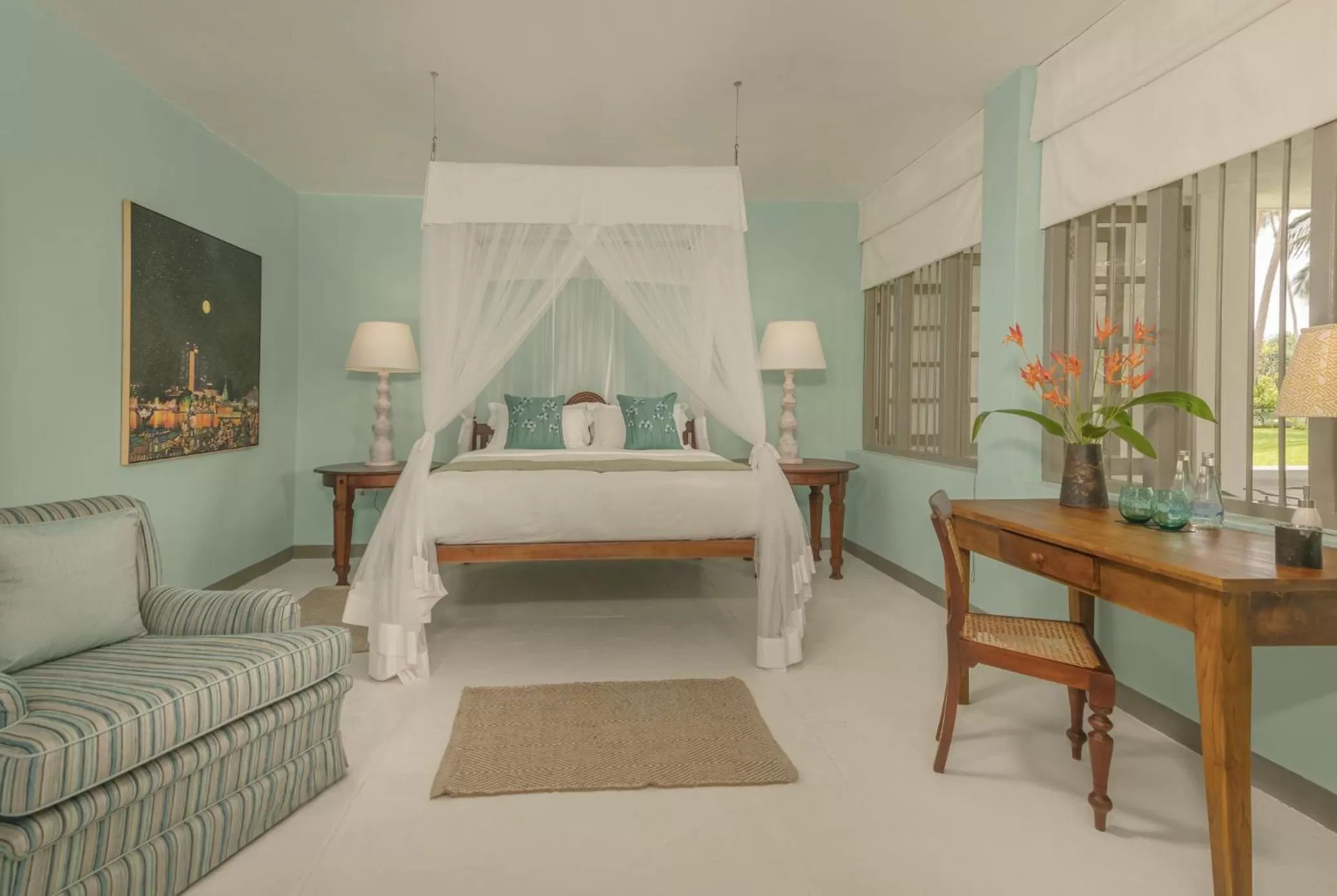 Bed in The Villa Bentota by KK Collection