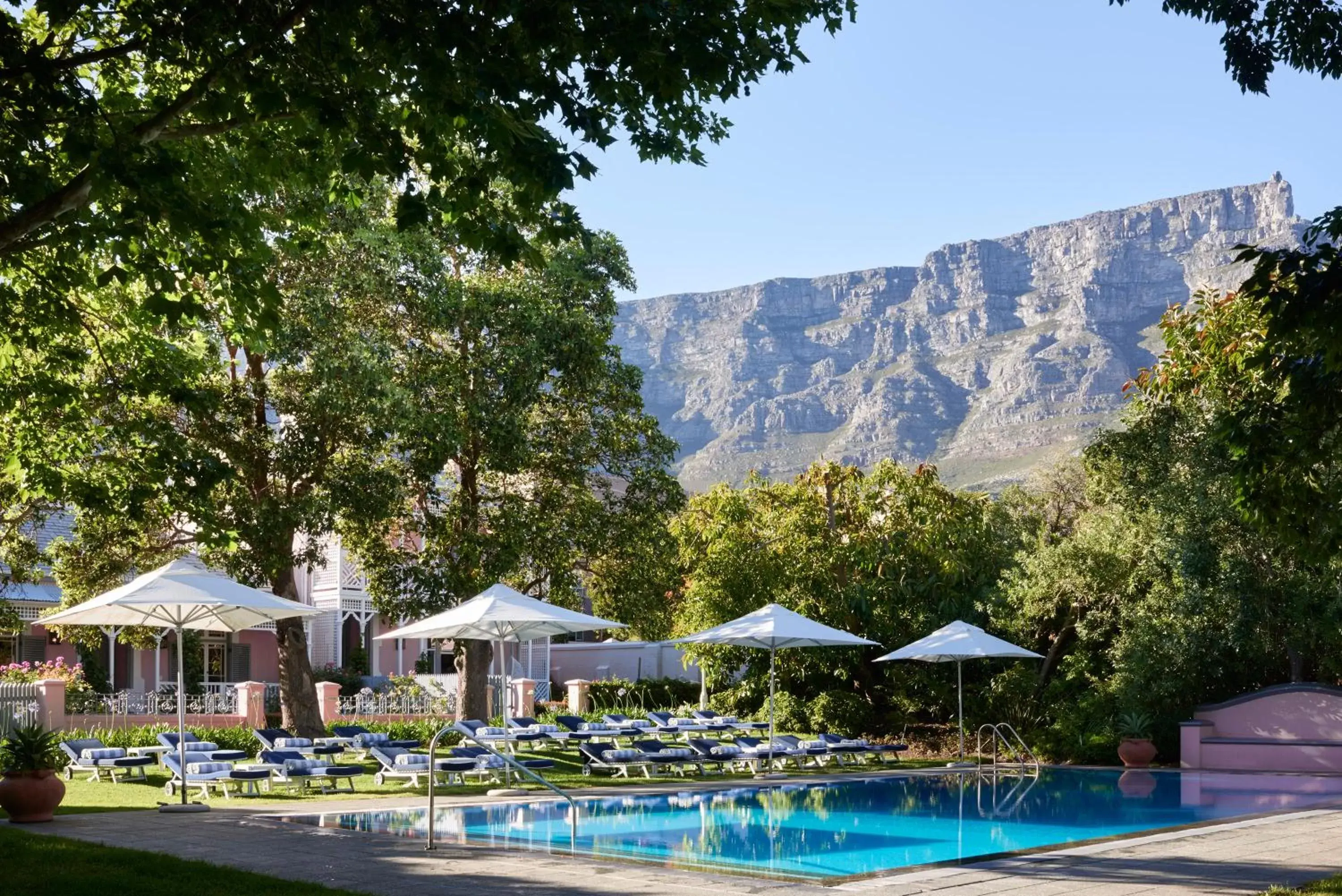 Landmark view, Swimming Pool in Mount Nelson, A Belmond Hotel, Cape Town