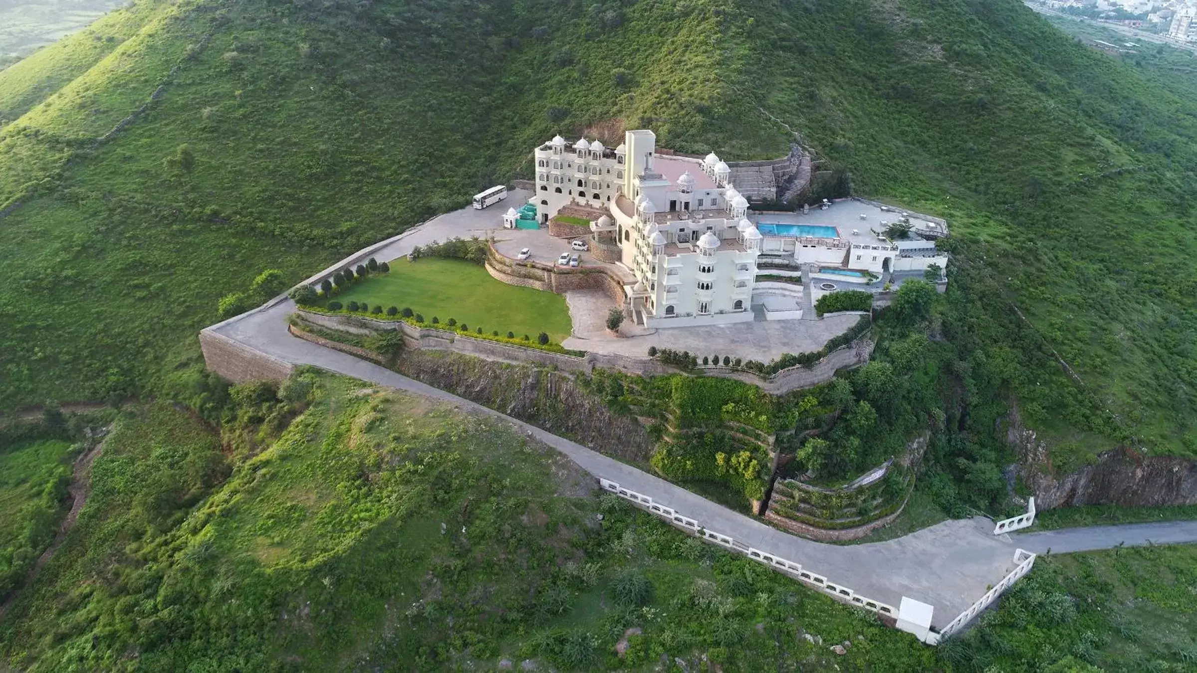 Bird's eye view, Bird's-eye View in Bhairavgarh Palace Udaipur