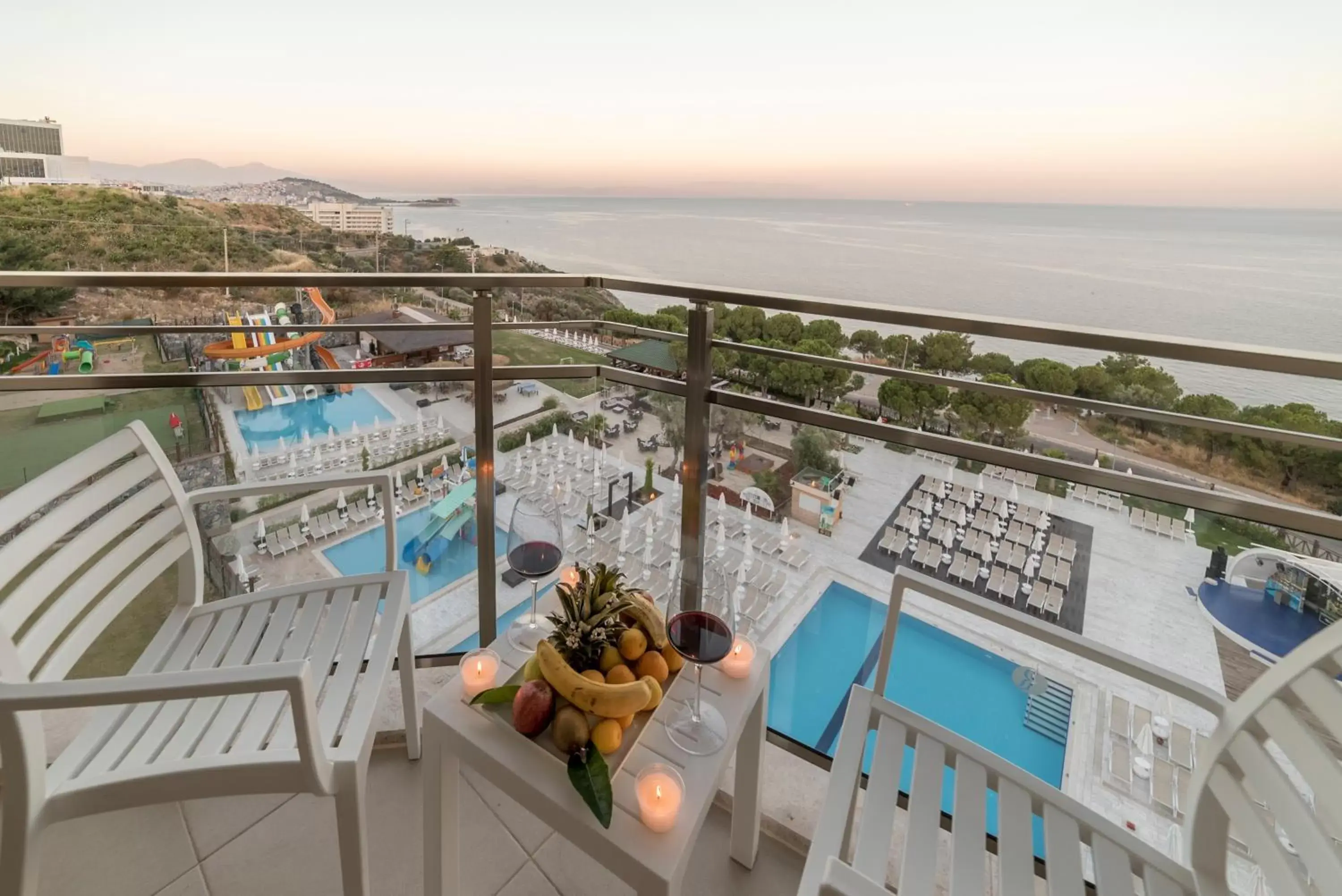Balcony/Terrace, Pool View in Ramada Resort Kusadasi & Golf
