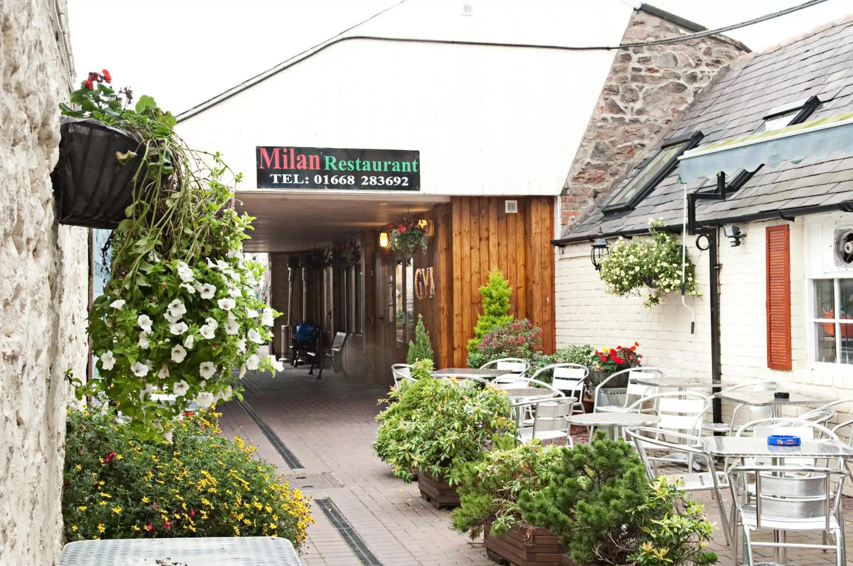 Patio in The Black Bull inn