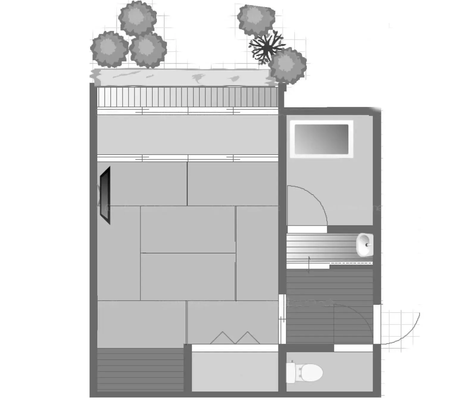 Toilet, Floor Plan in Kyoto Nanzenji Ryokan Yachiyo