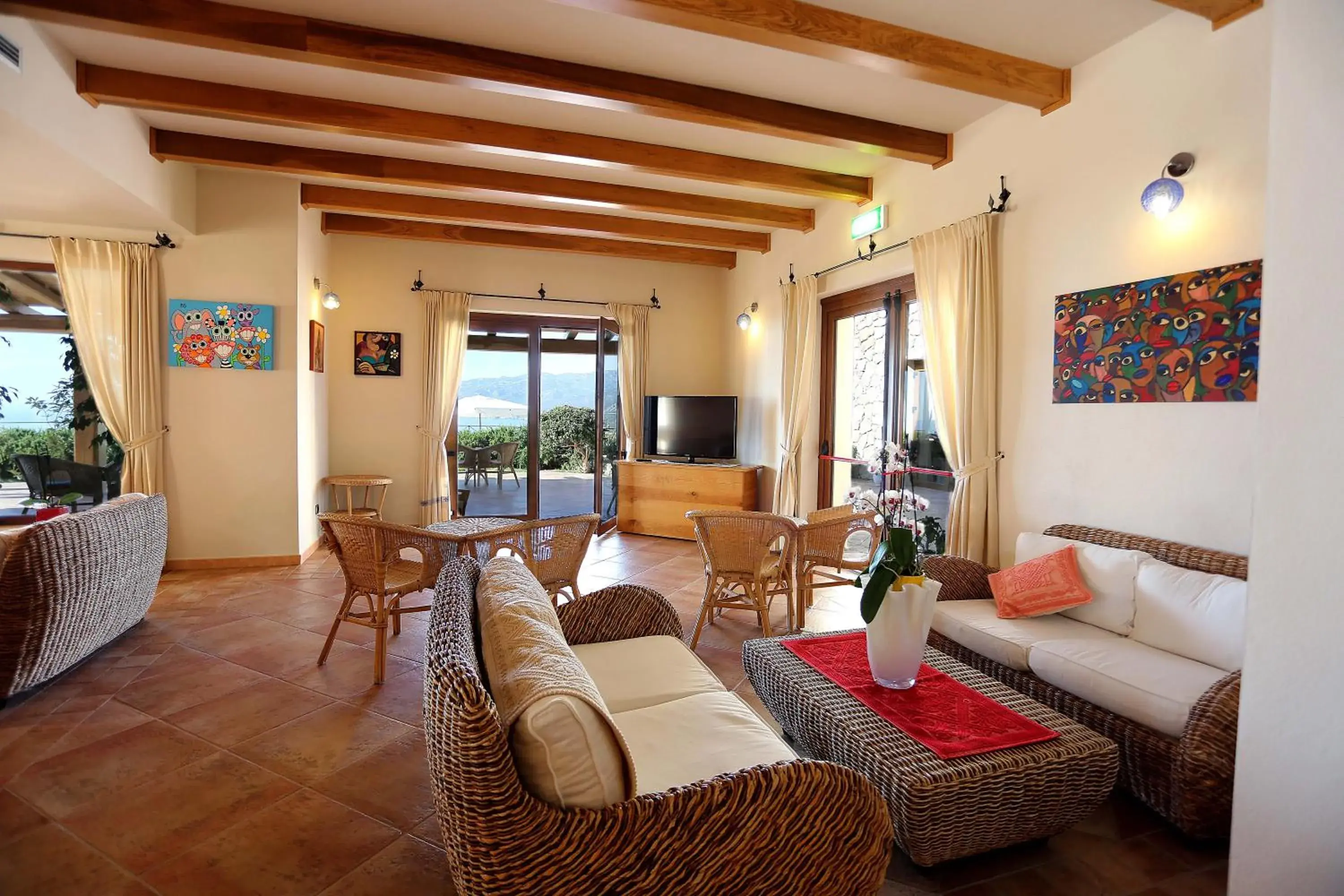 Seating Area in Hotel Villa Gustui Maris