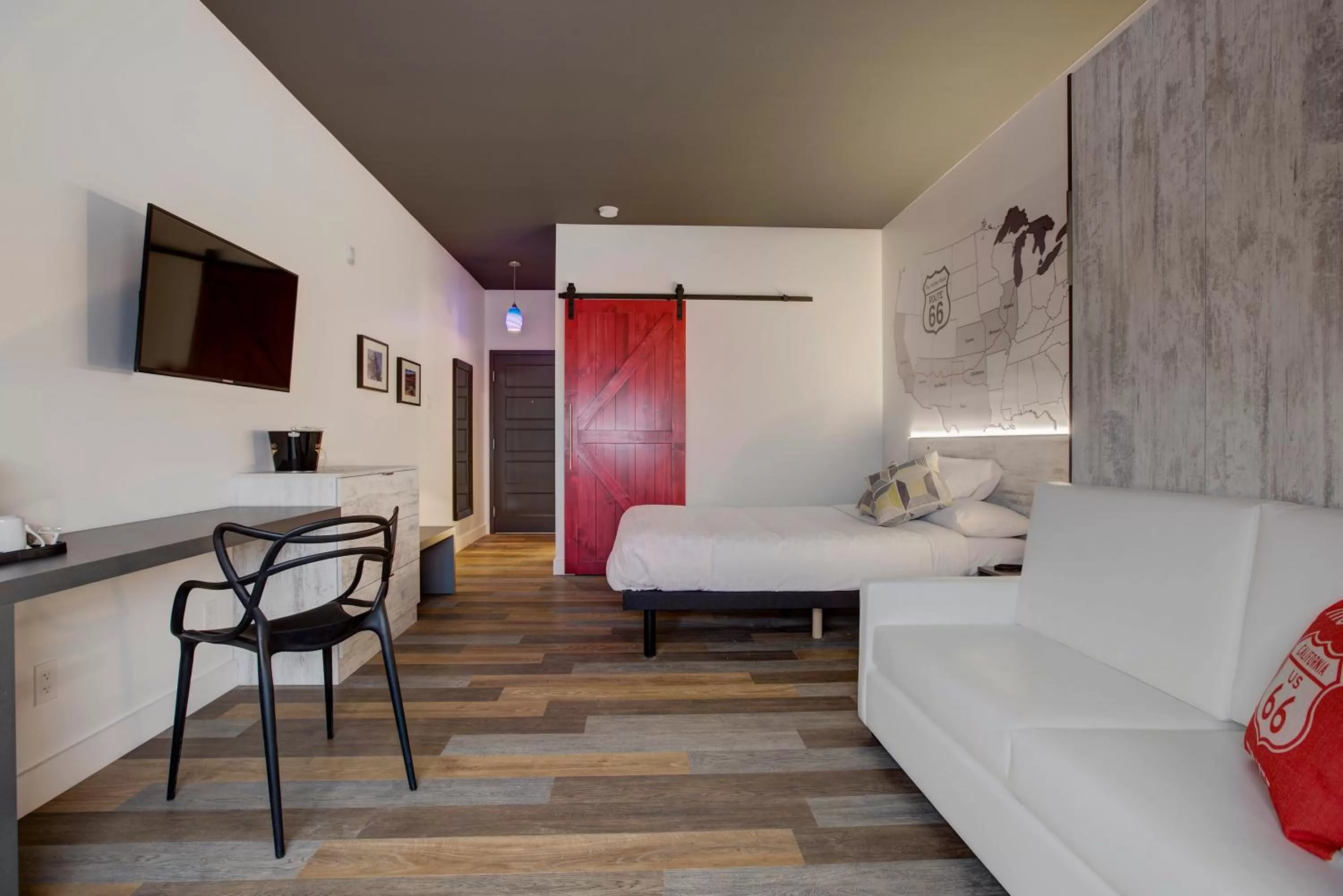 Bed in Hotel Historique et Manoir Route 66