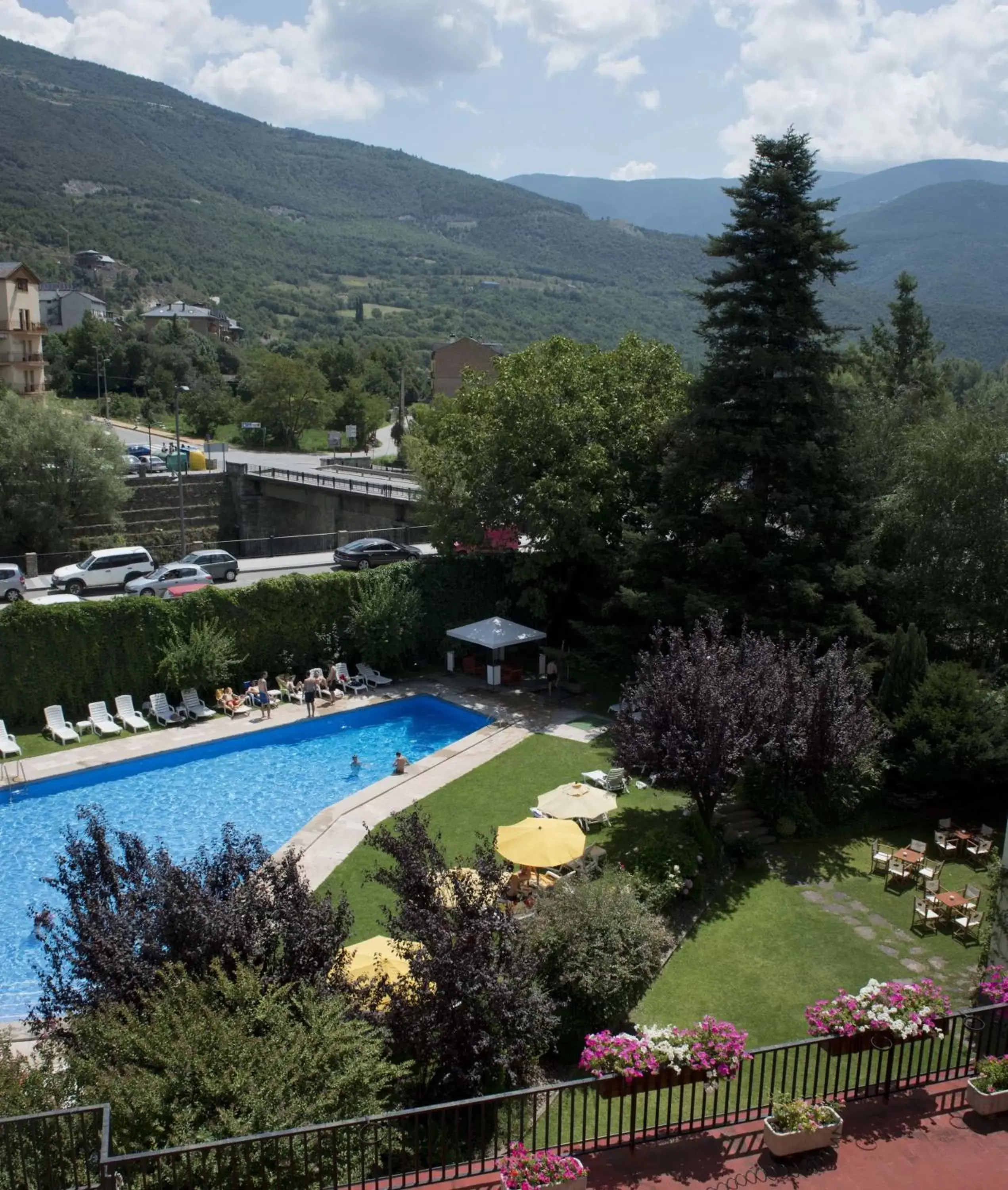 Garden, Pool View in Hotel Restaurant Pessets & SPA