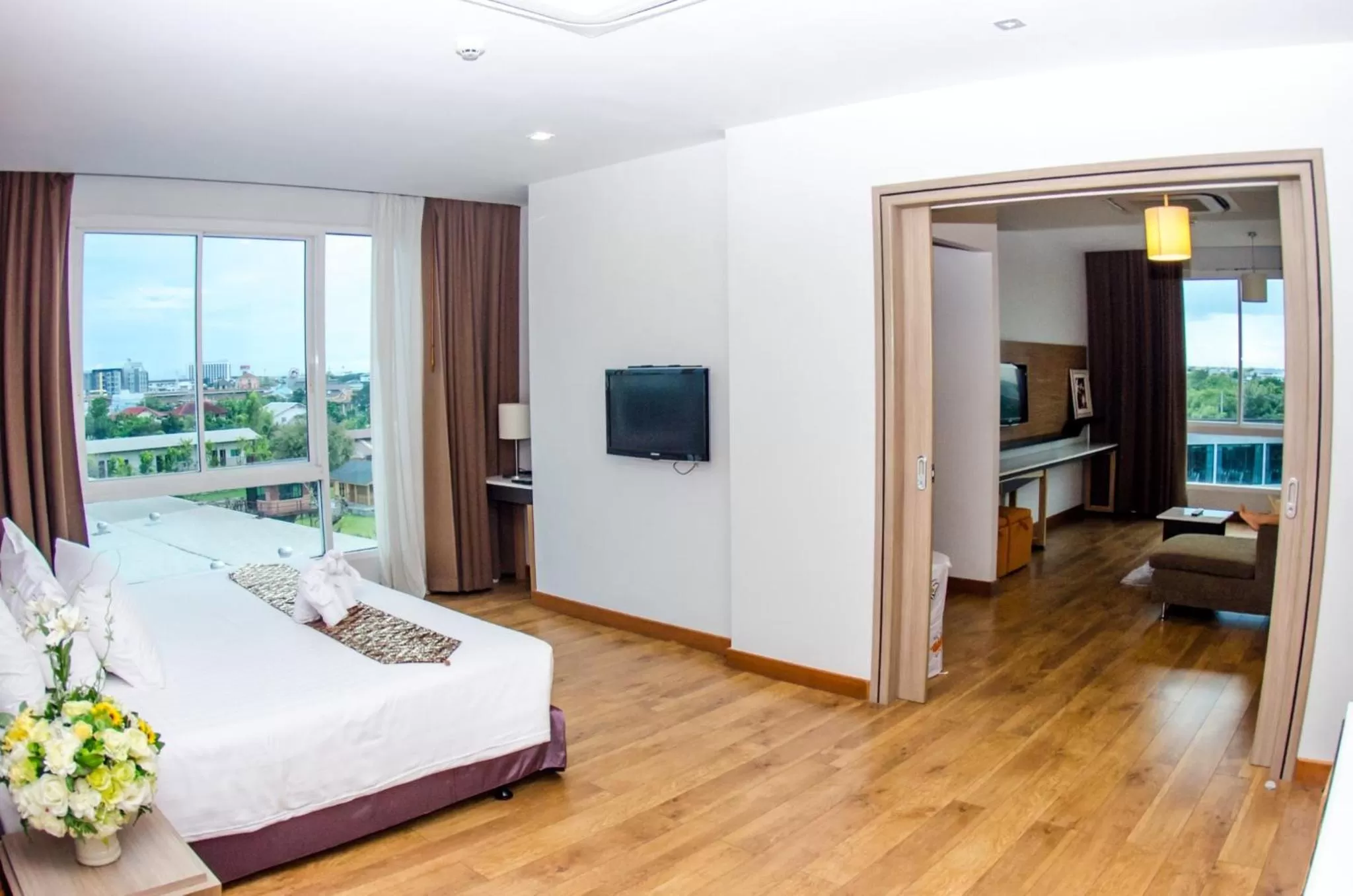 Bed in Prajaktra Design Hotel