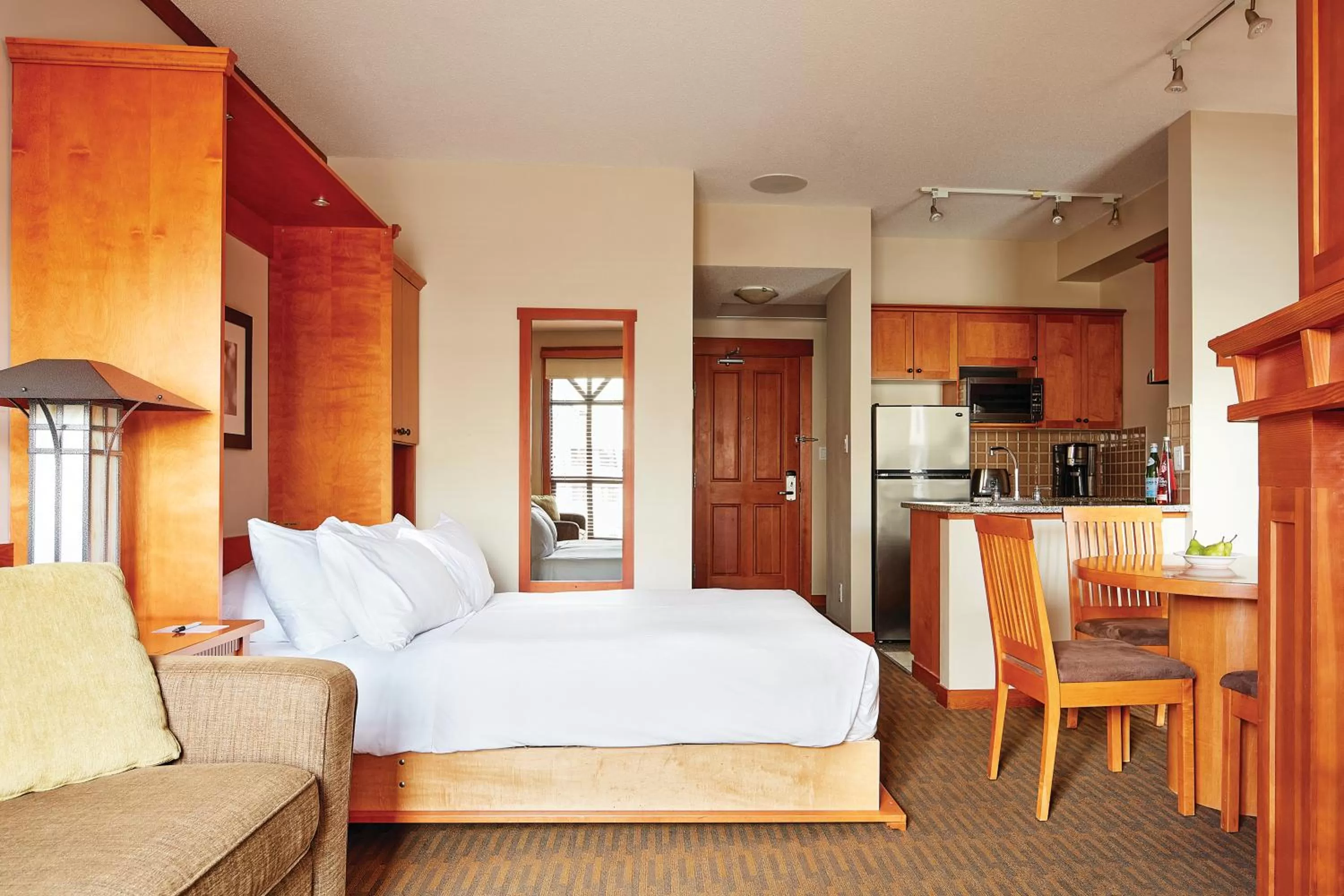 Bed in Pan Pacific Whistler Mountainside