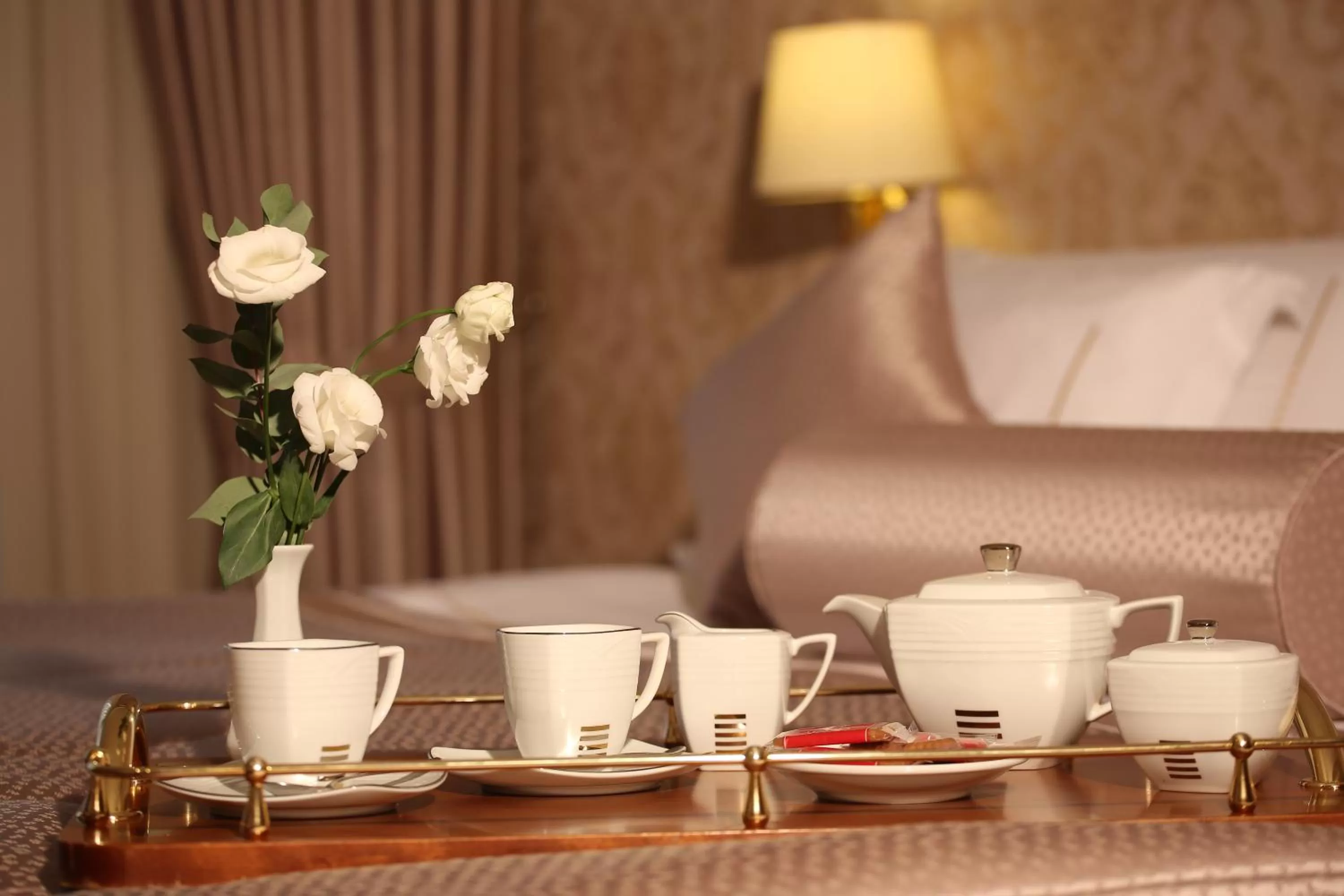 Coffee/tea facilities, Bed in Grand Hotel & Spa Tirana