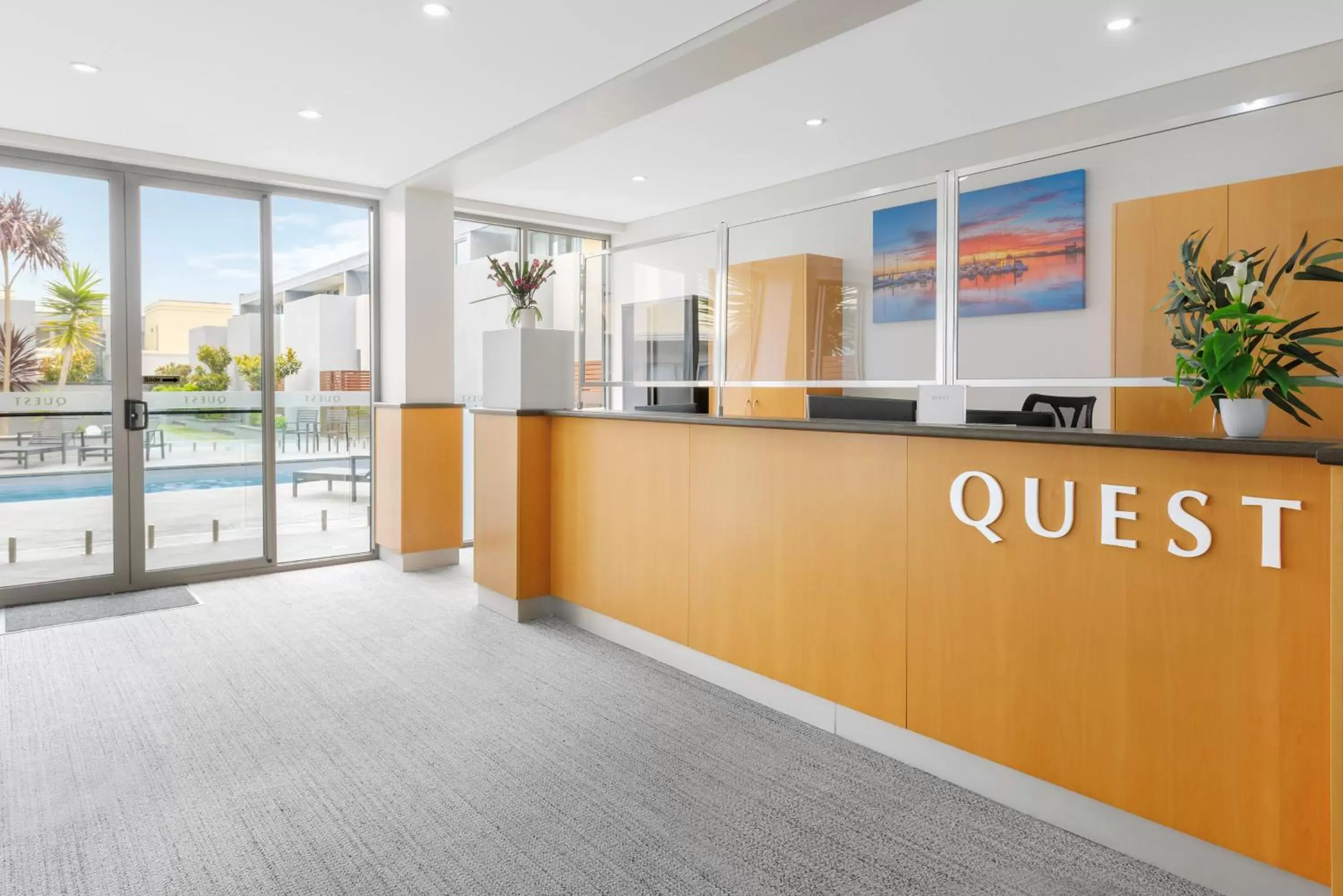 Property building, Lobby/Reception in Quest Portland