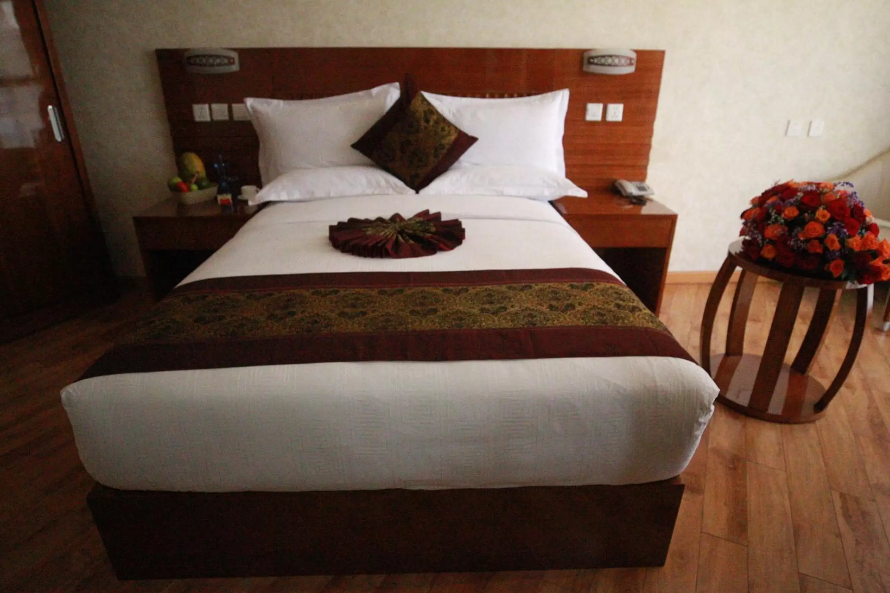 Bed in Marcen Addis Hotel