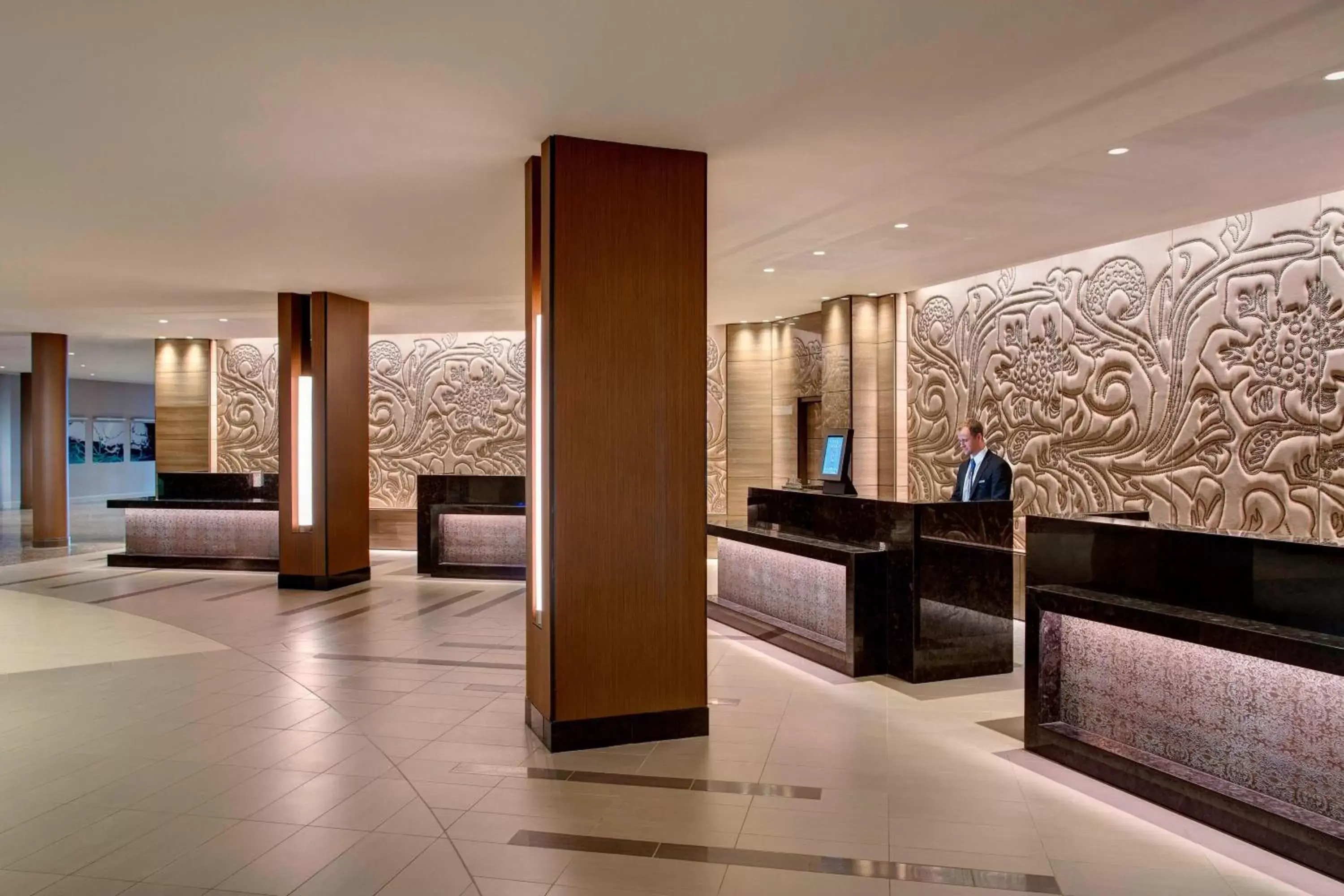 Lobby or reception, Lobby/Reception in Houston Airport Marriott at George Bush Intercontinental