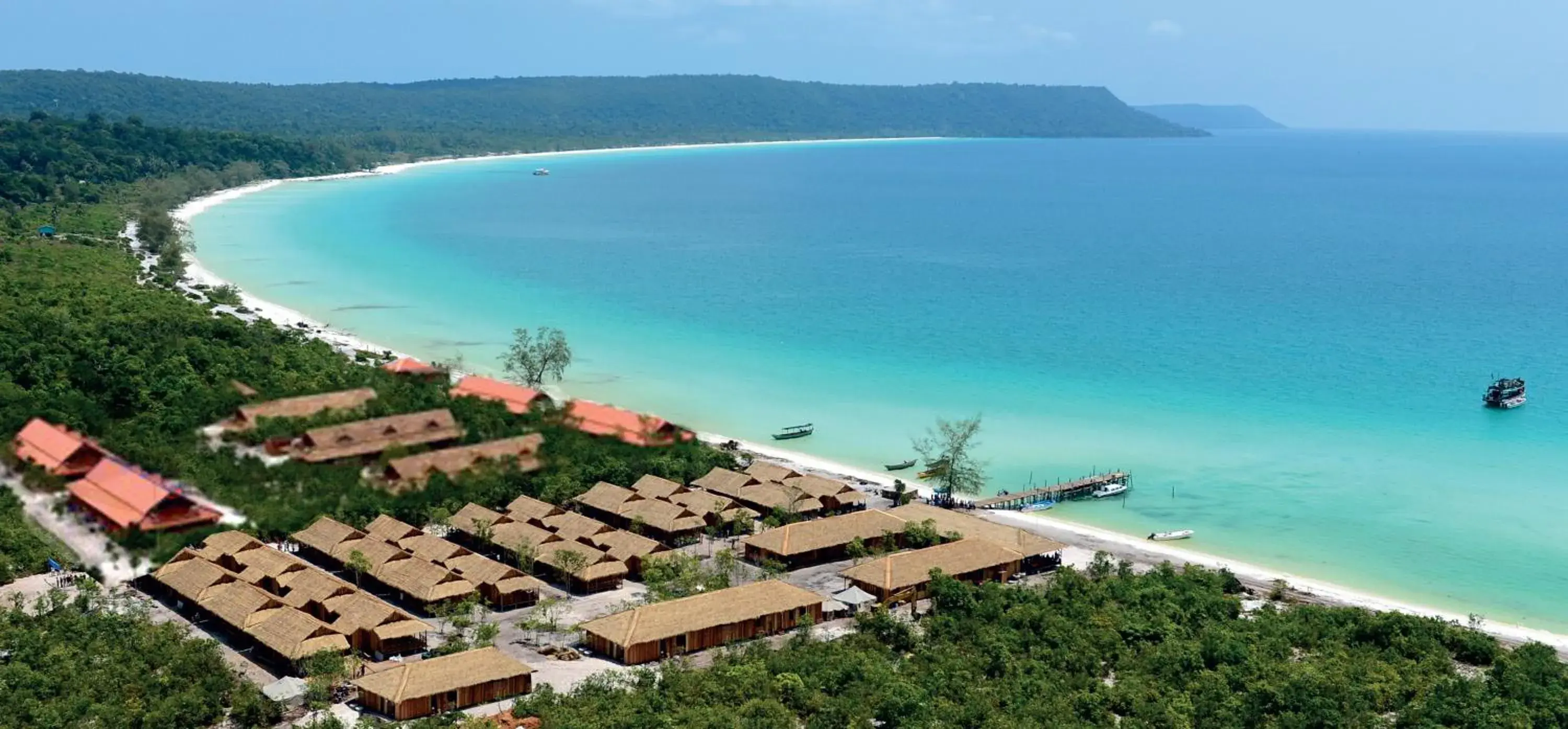 Natural landscape, Bird's-eye View in Sok San Beach Resort