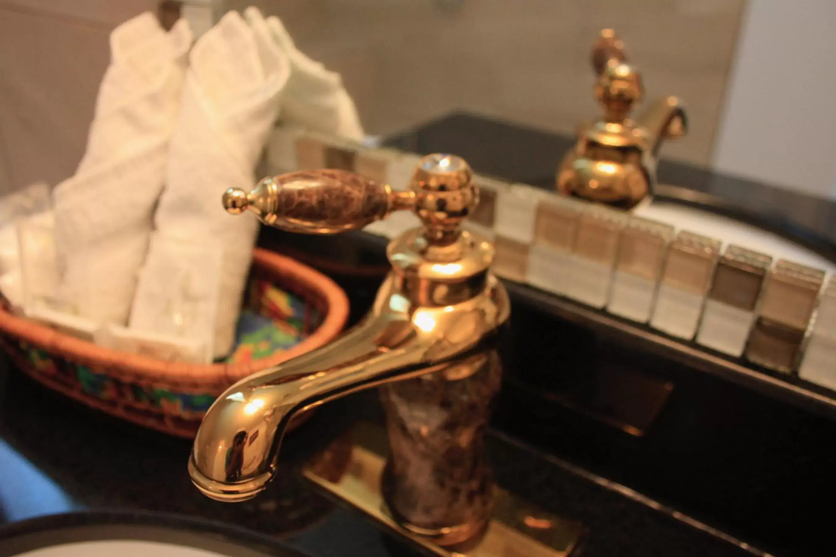 Decorative detail, Bathroom in Motel Le JoliBourg