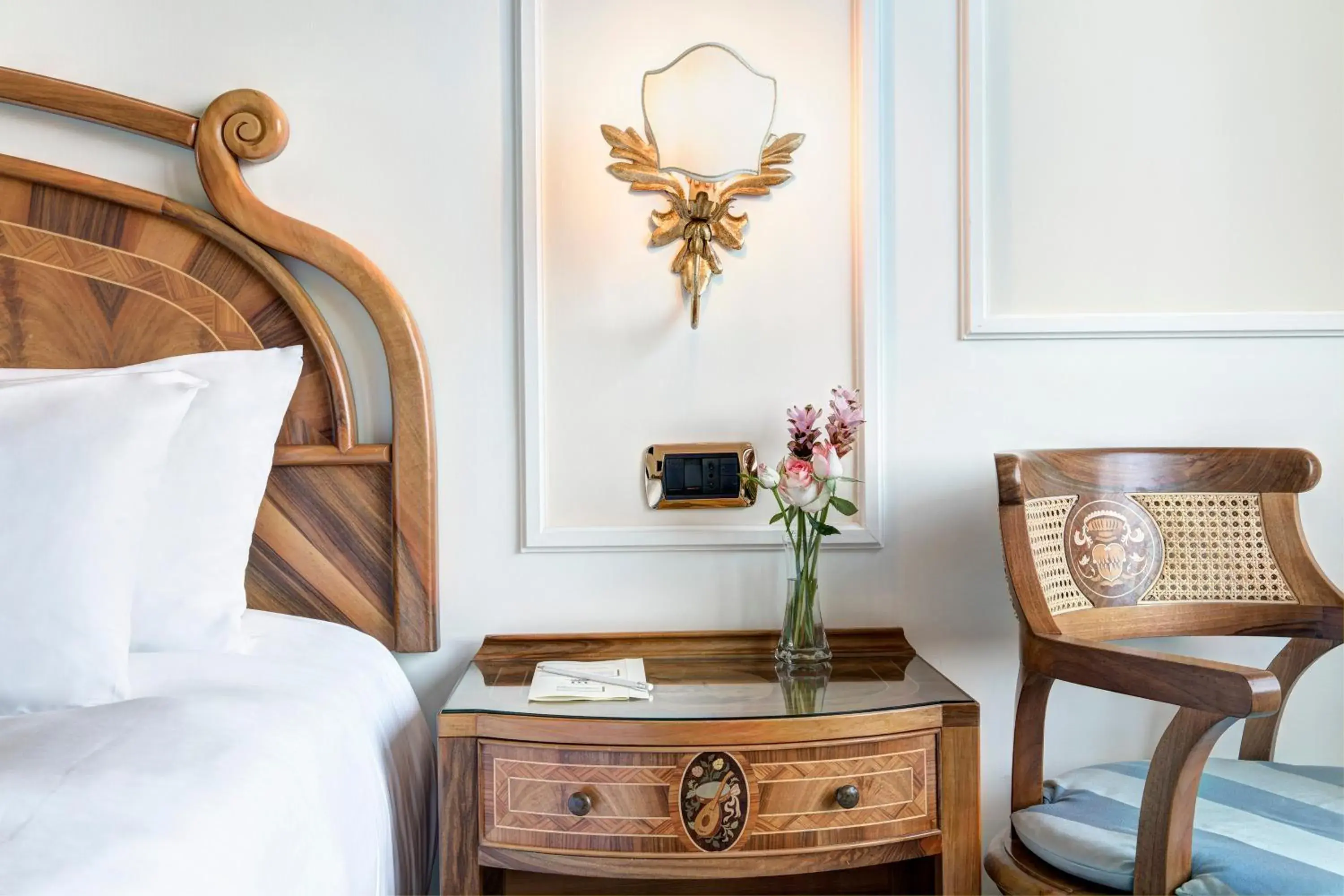 Decorative detail, Bed in Grand Hotel de la Ville Decorative detail, Bed in Grand Hotel de la Ville