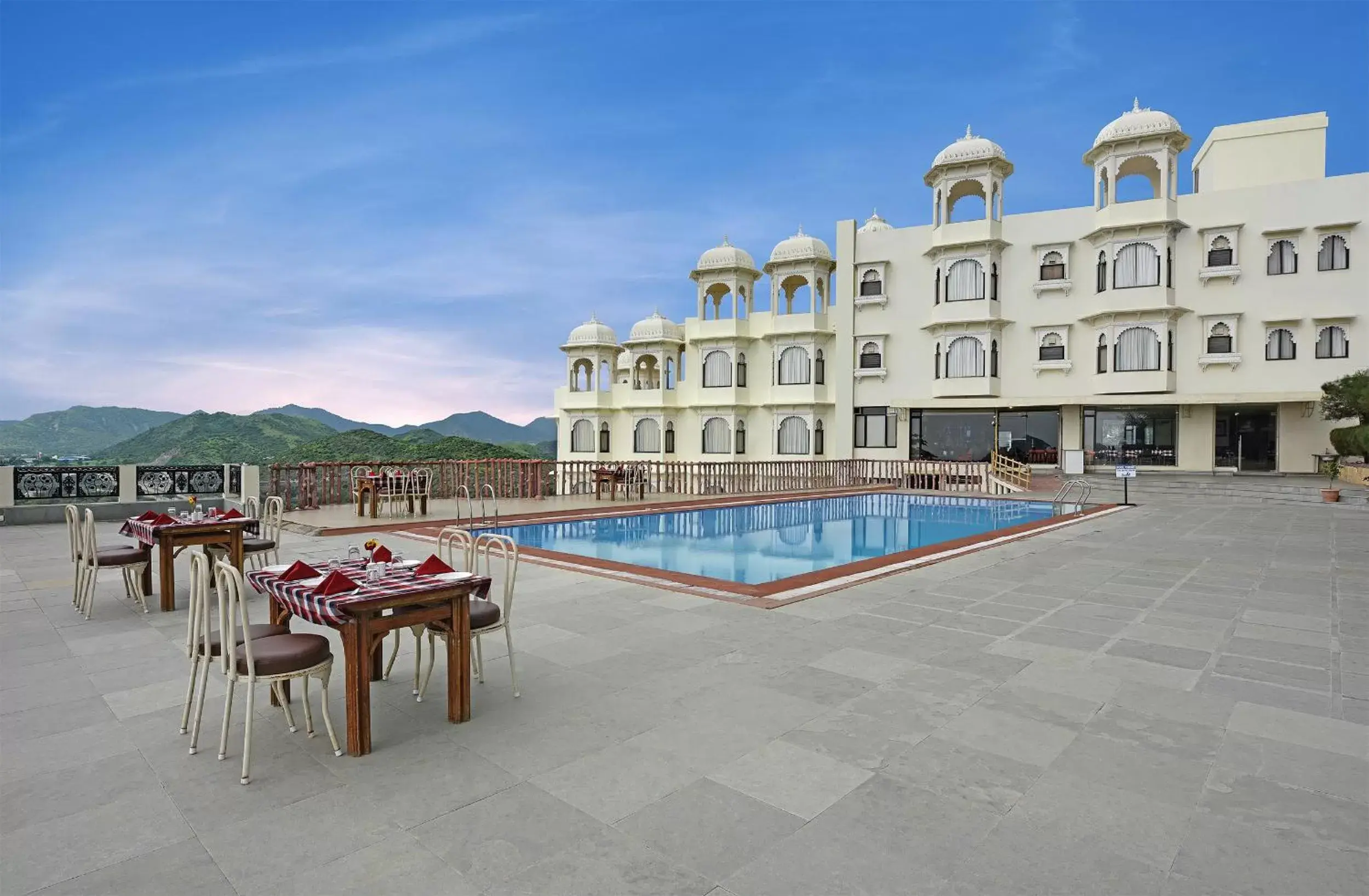 Property building, Swimming Pool in Bhairavgarh Palace Udaipur