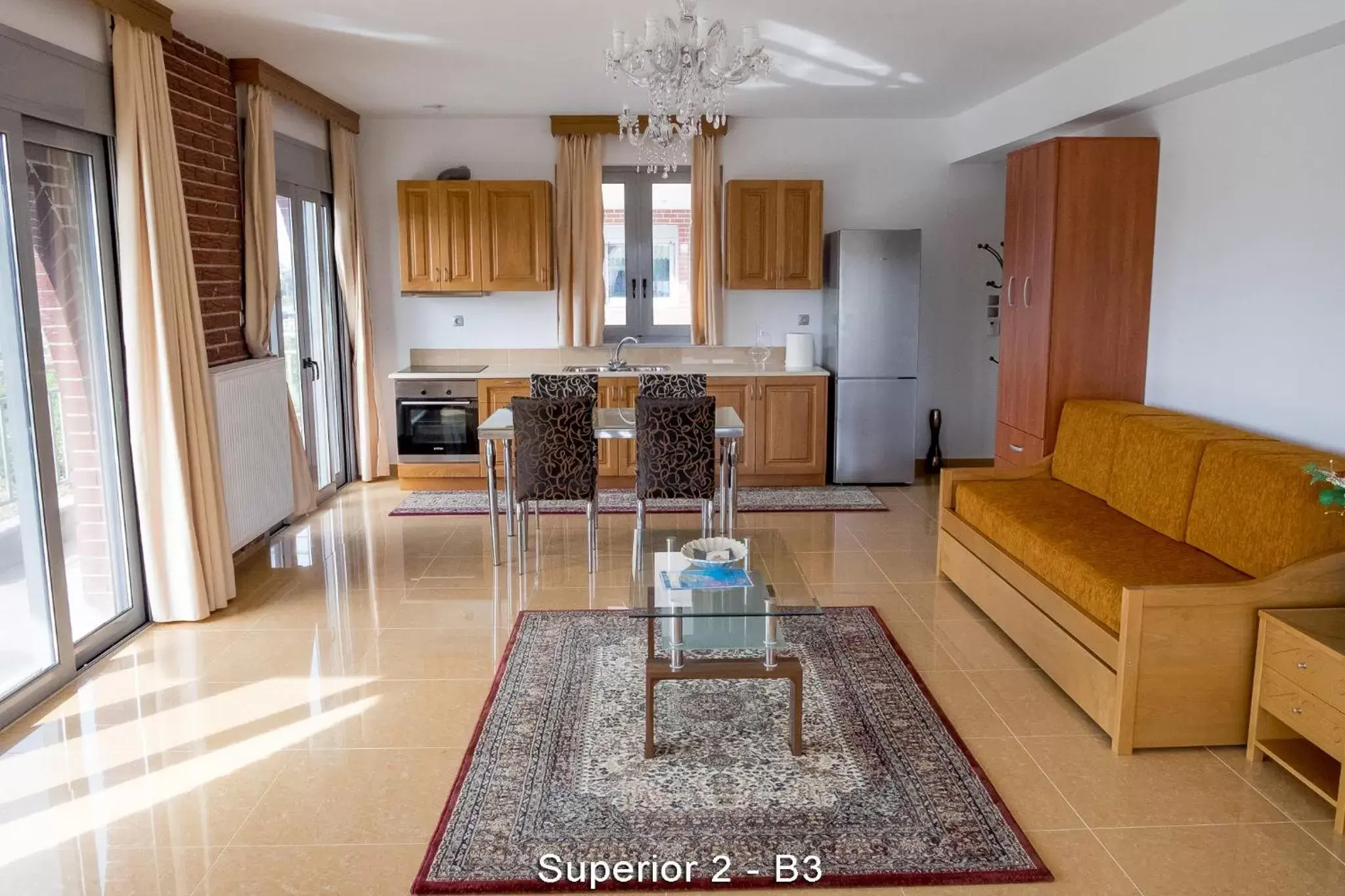 Kitchen or kitchenette, Seating Area in Ionion Star Hotel