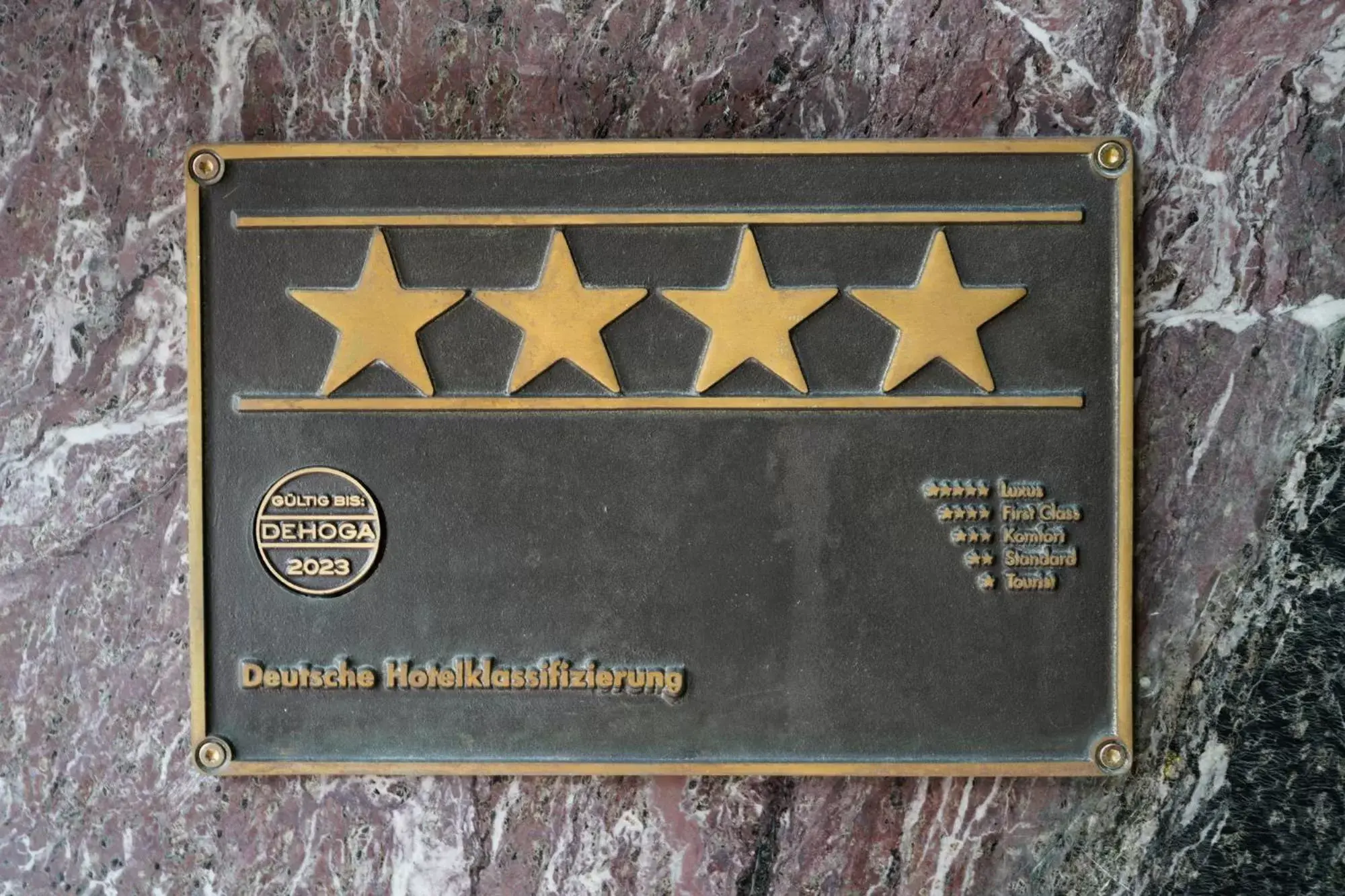 Certificate/Award in Hotel Bayerischer Hof