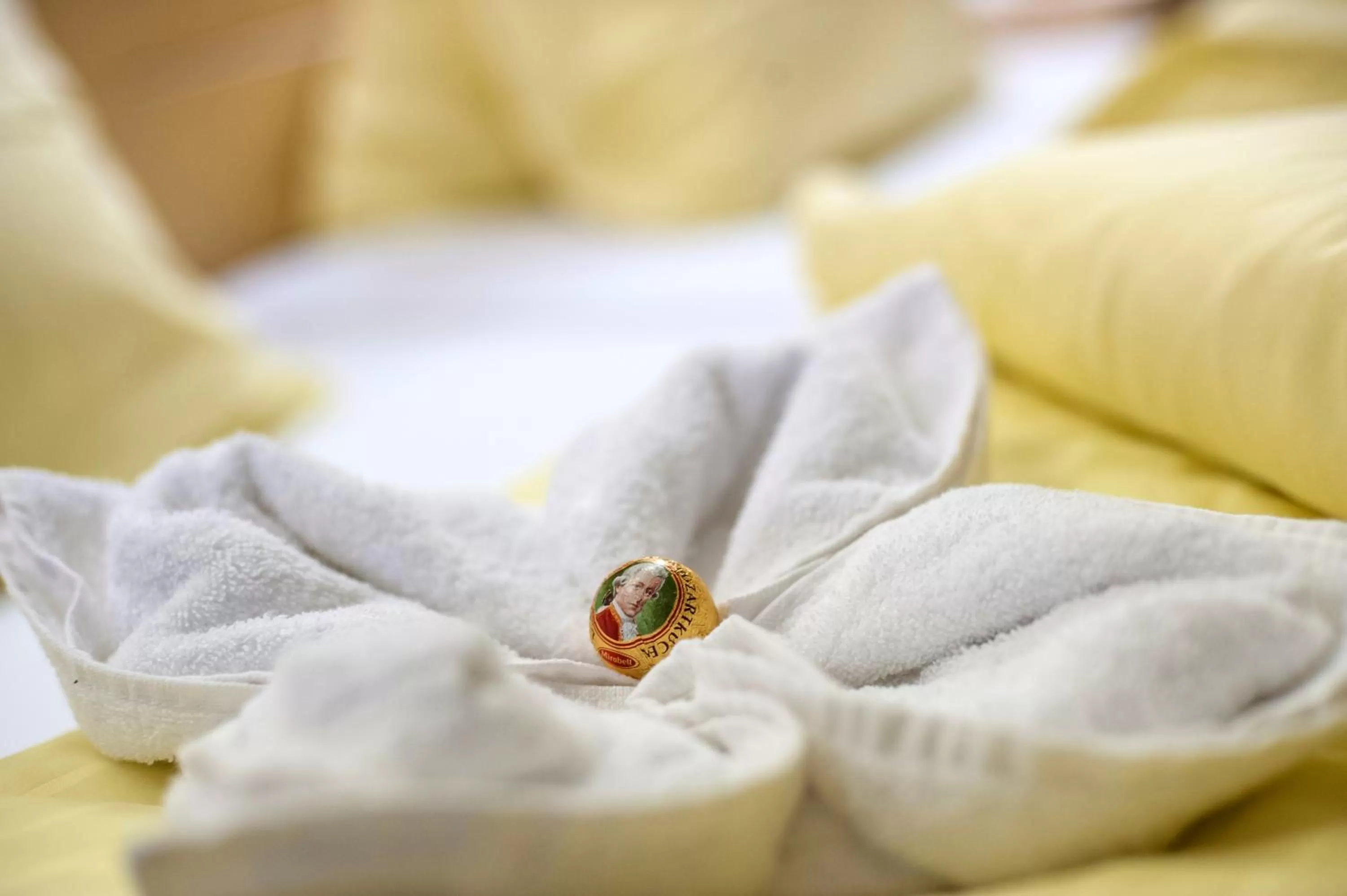 towels, Bed in Hotel-Restaurant Burgblick