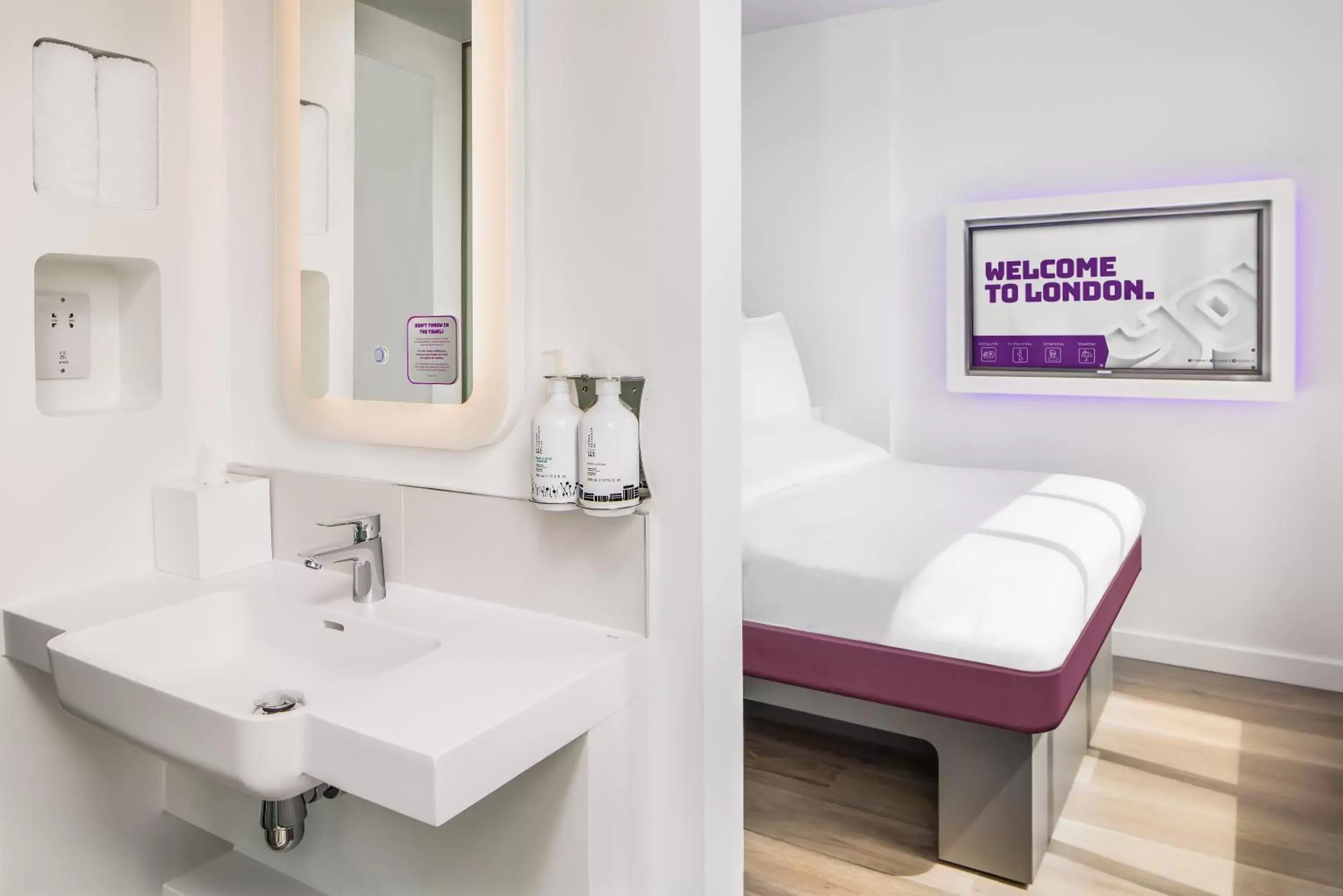 Bed, Bathroom in YOTEL London City