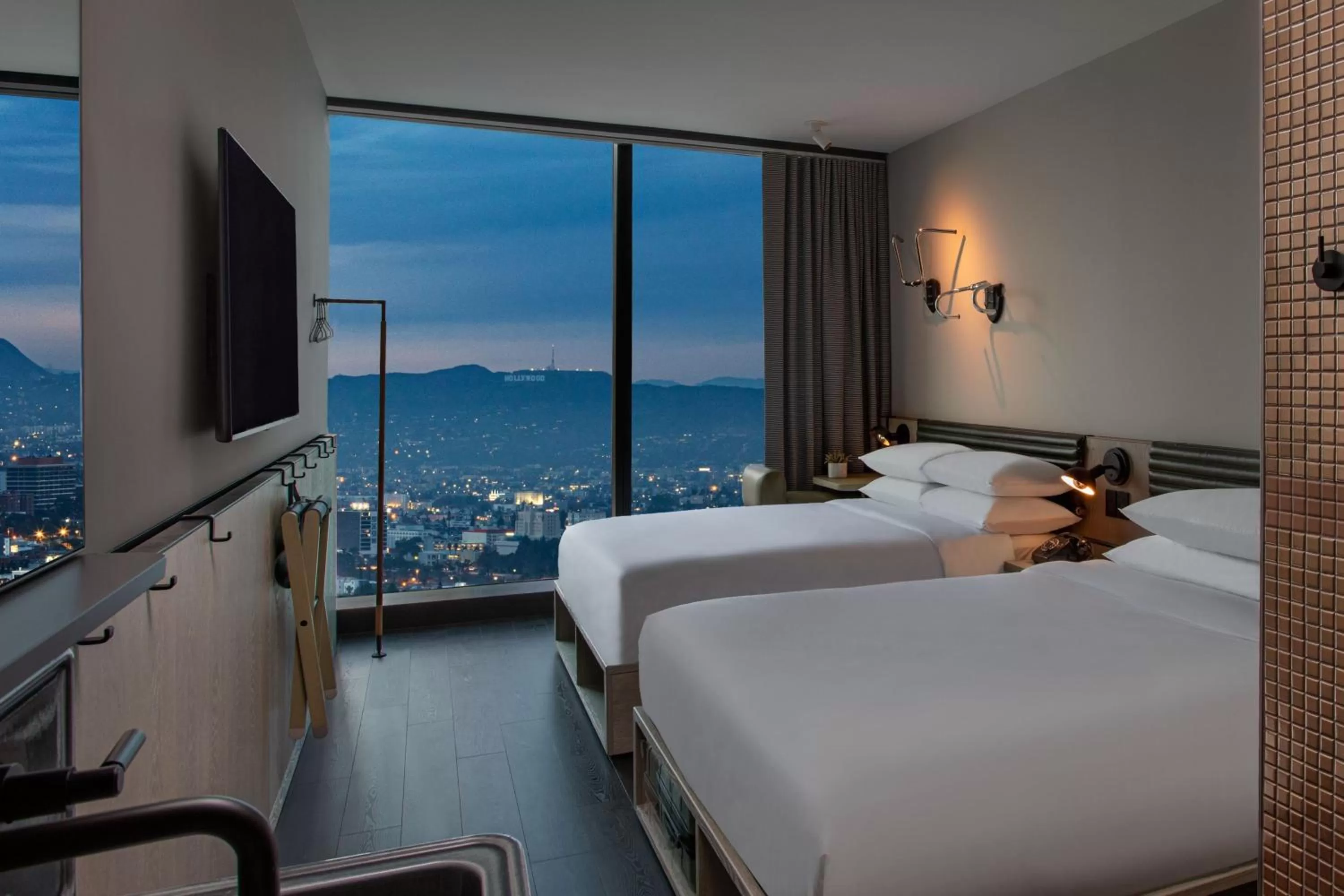 Photo of the whole room, Bed in Moxy Downtown Los Angeles