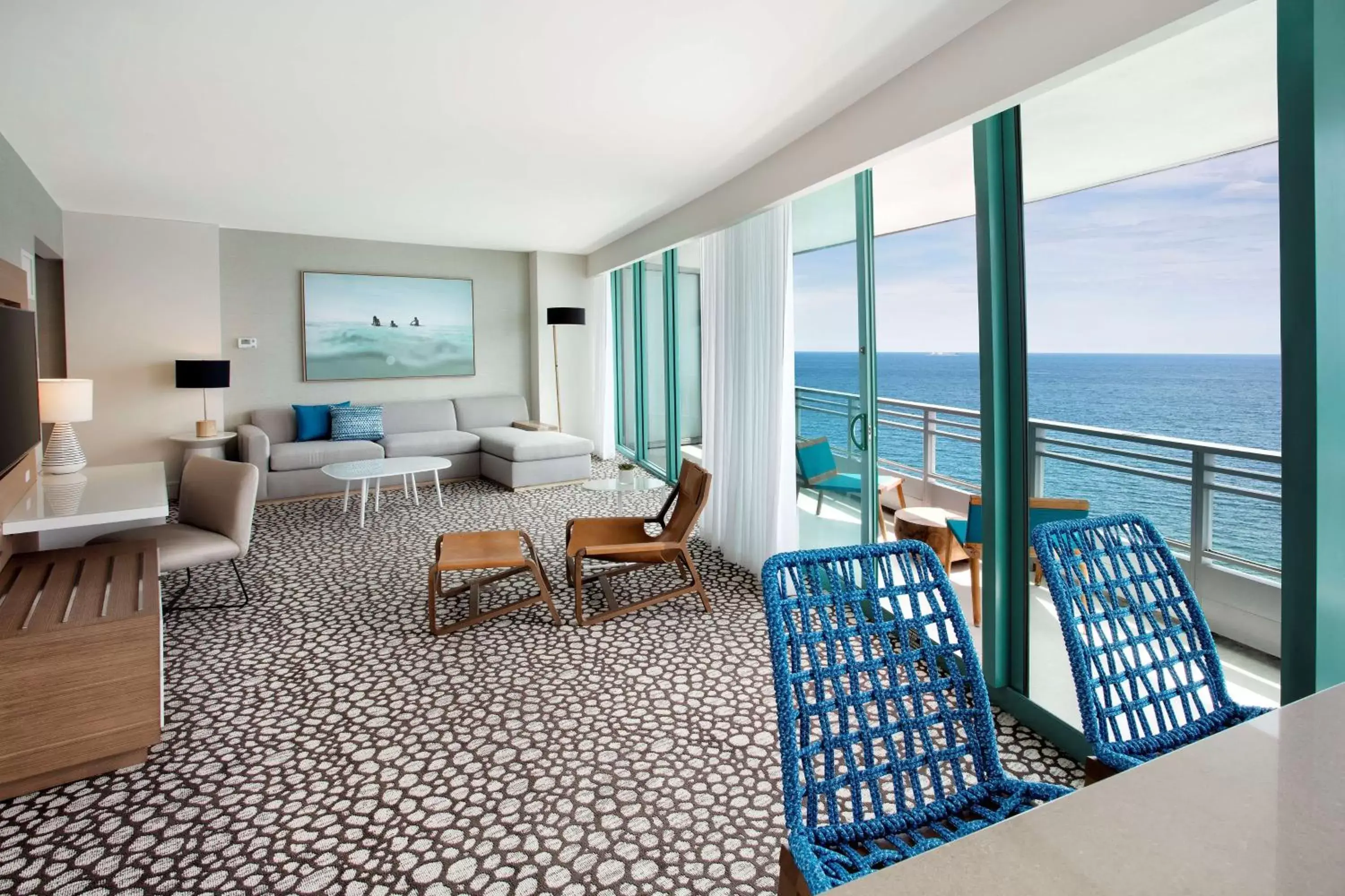 Living room in The Diplomat Beach Resort Hollywood, Curio Collection by Hilton