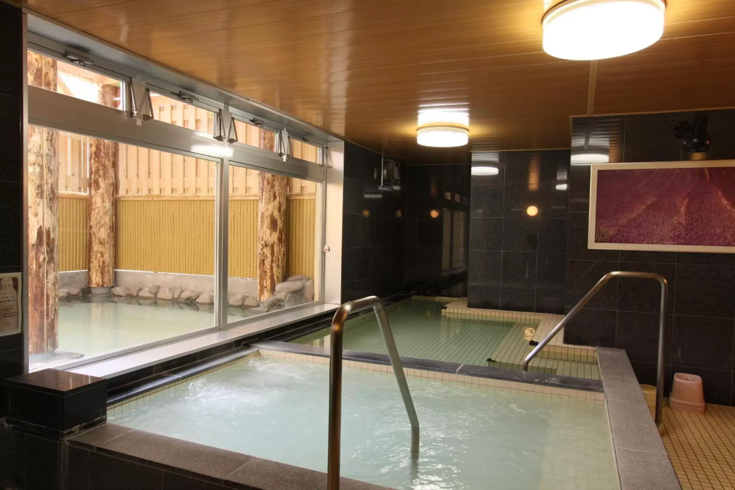 Hot Spring Bath, Swimming Pool in Hotel Naturwald Furano