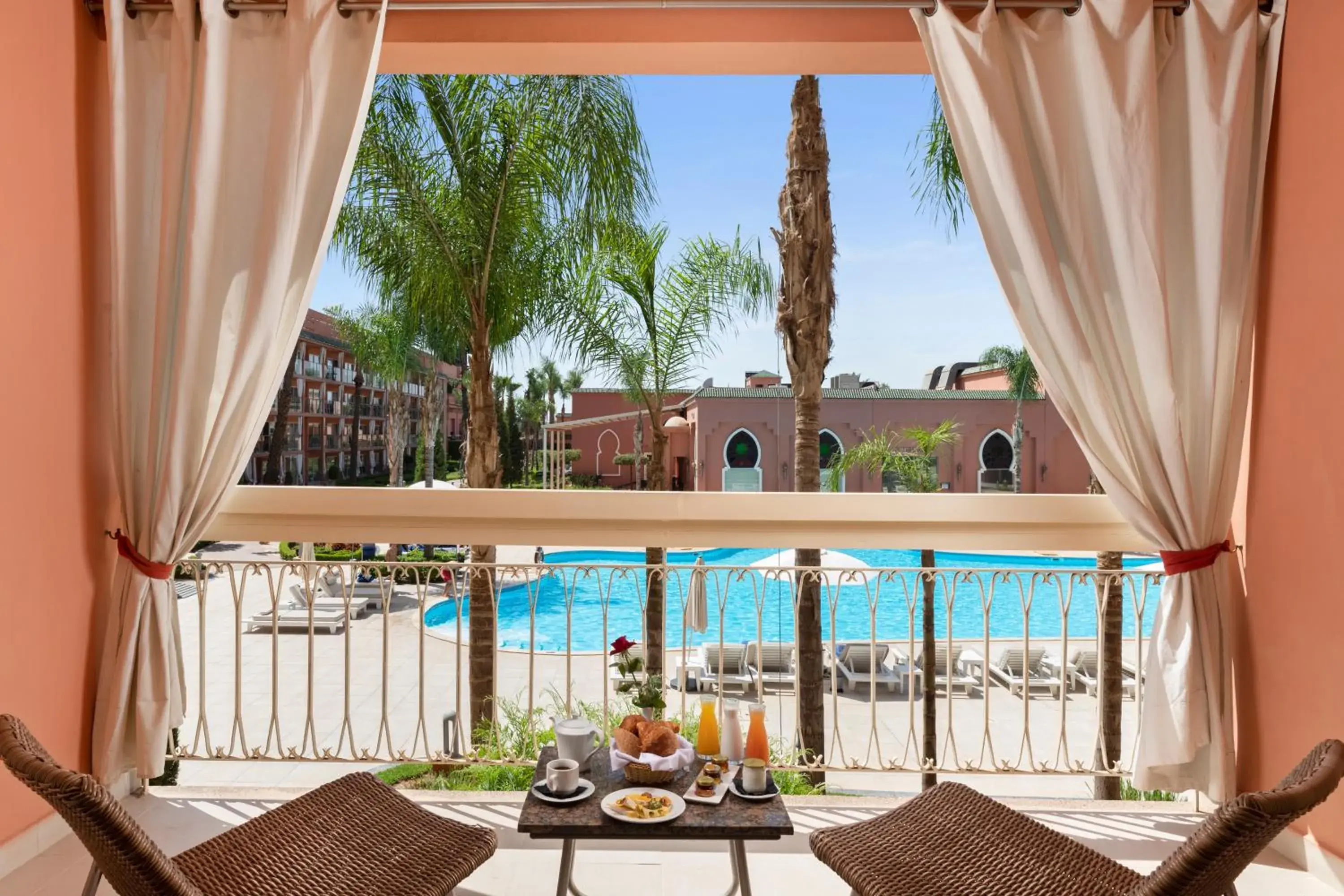 Balcony/Terrace, Pool View in Savoy Le Grand Hotel Marrakech