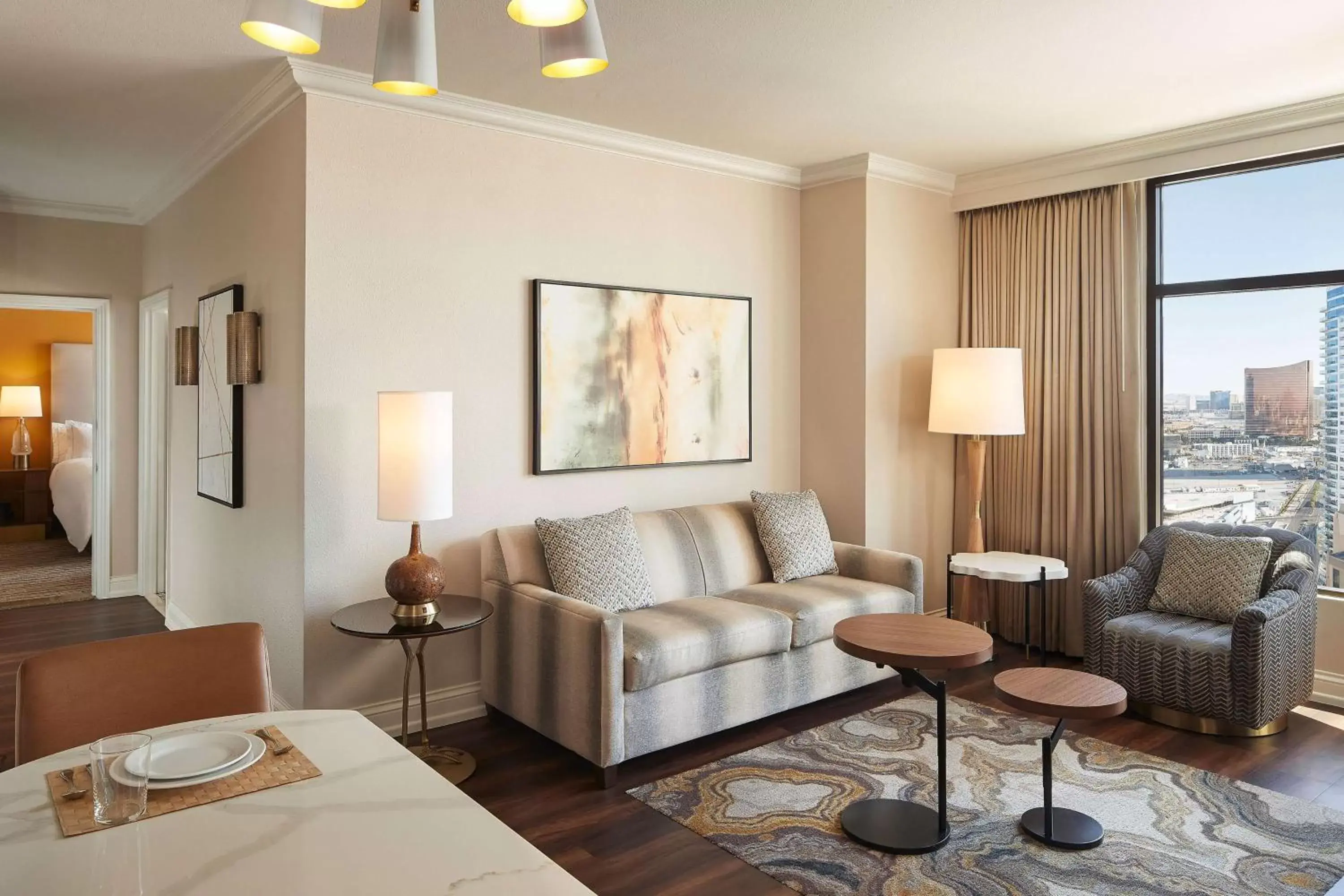 Living room, Seating Area in Hilton Grand Vacations Club on the Las Vegas Strip