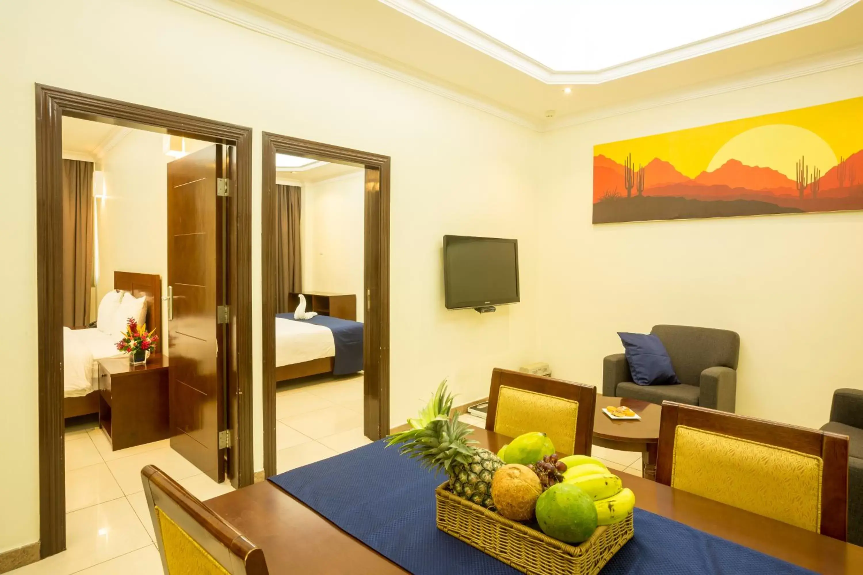 Communal lounge/ TV room in Tanzanite Executive Suites