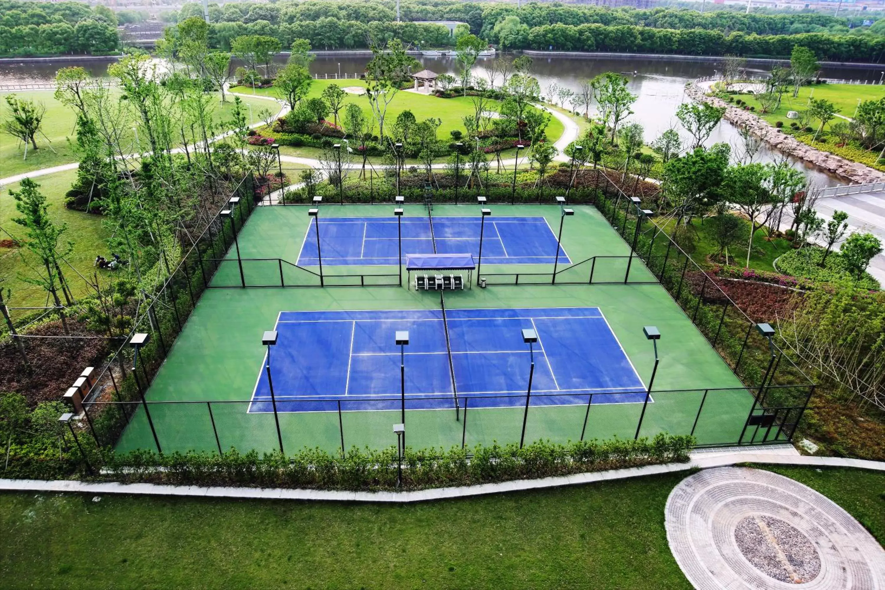 Tennis court, Pool View in Pan Pacific Serviced Suites Ningbo