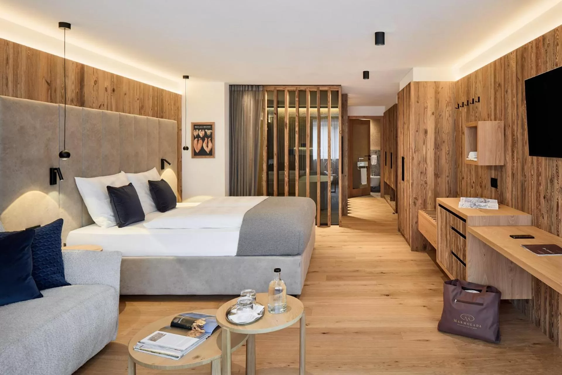 Bed in Hotel Marmolada