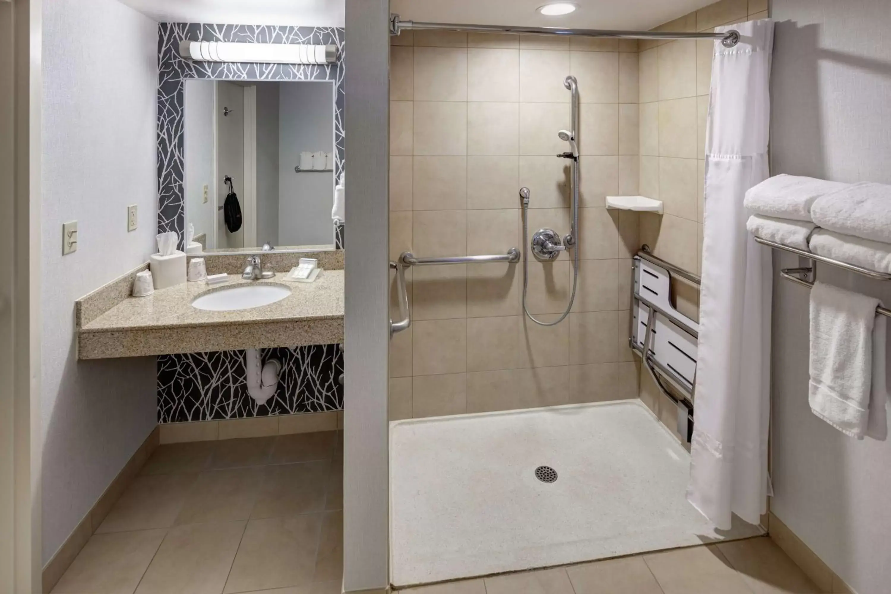 Shower, Bathroom in Hilton Garden Inn Naperville/Warrenville