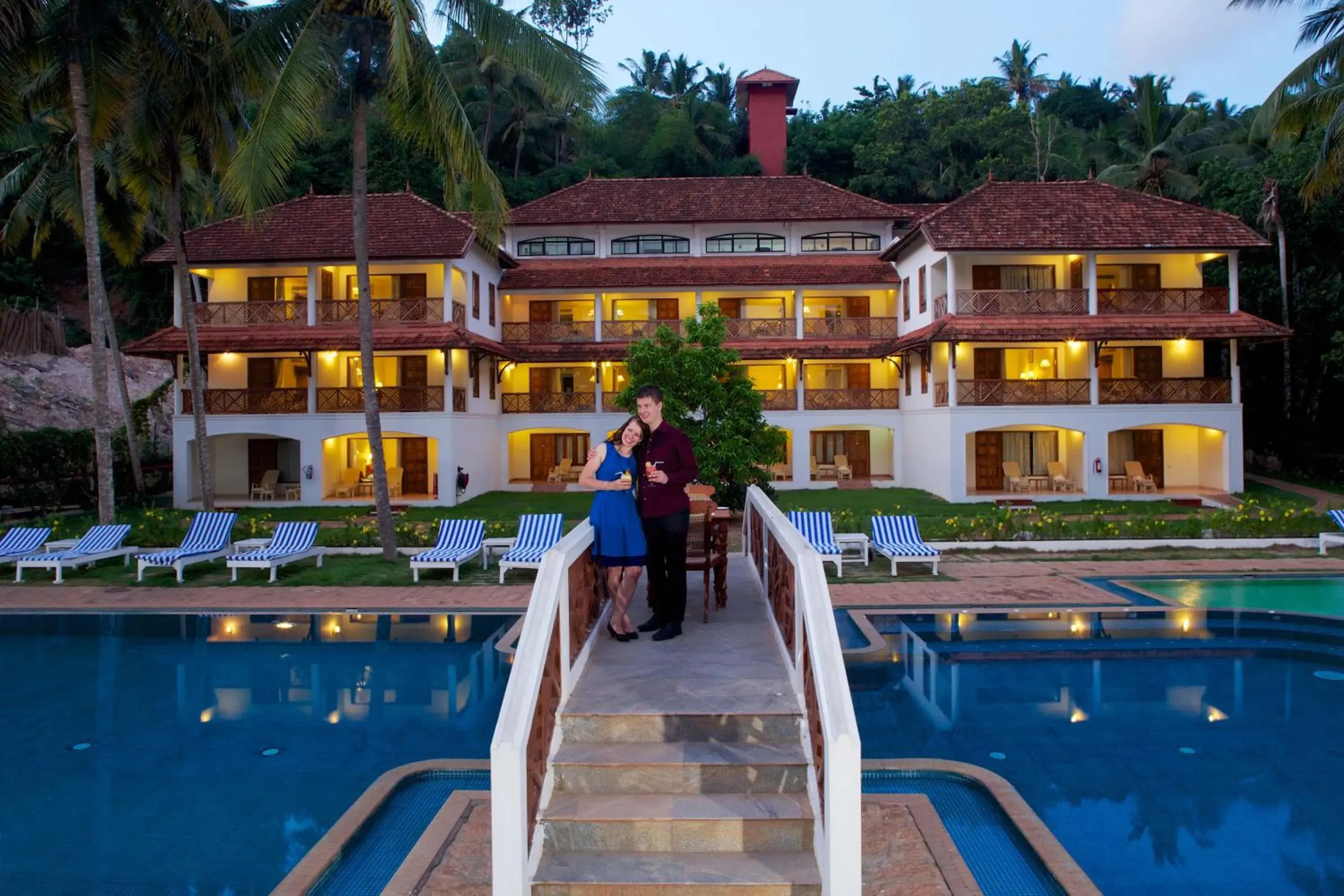 Pool view in The Travancore Heritage Beach Resort Pool view in The Travancore Heritage Beach Resort