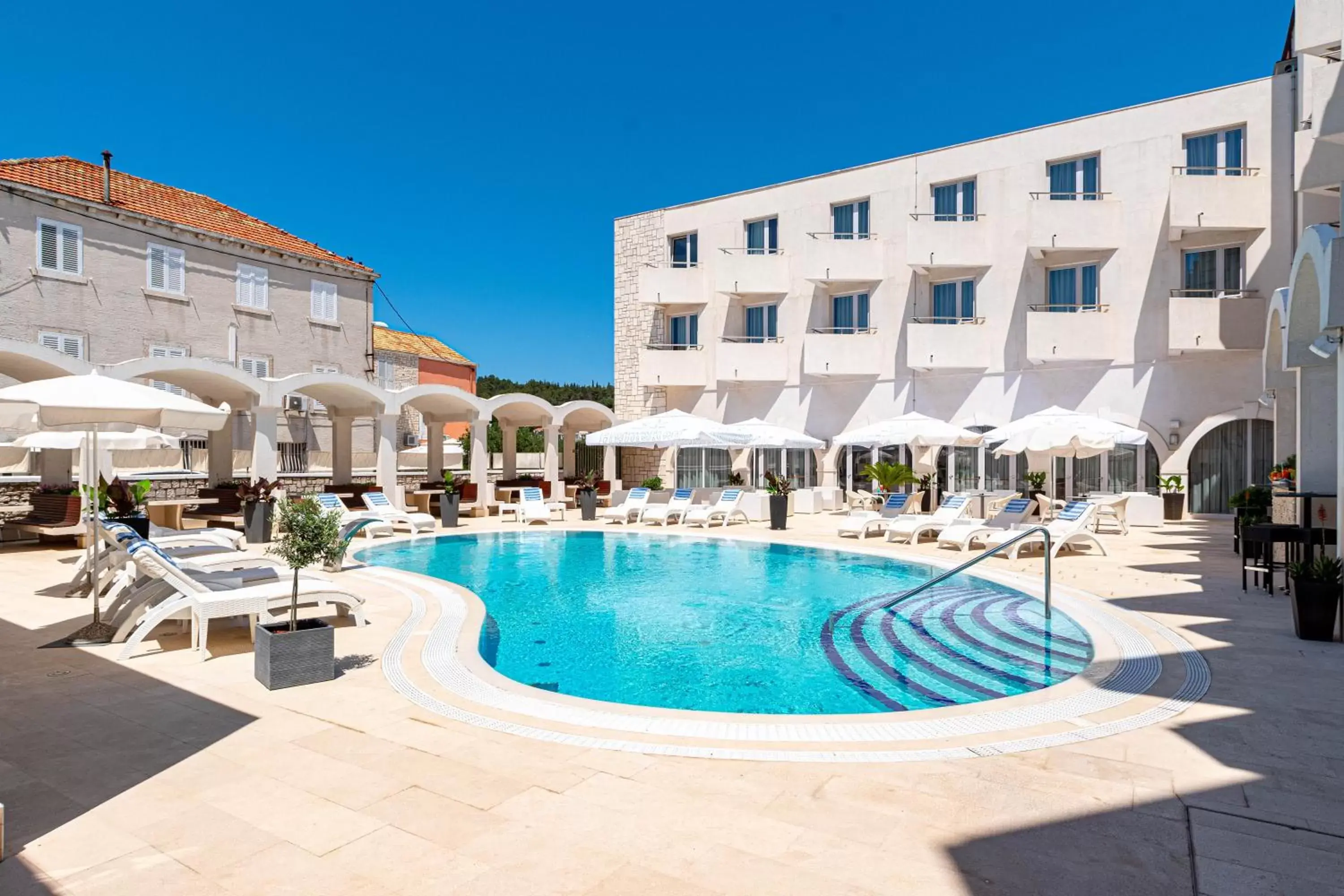 Pool view, Property Building in Hotel Korkyra