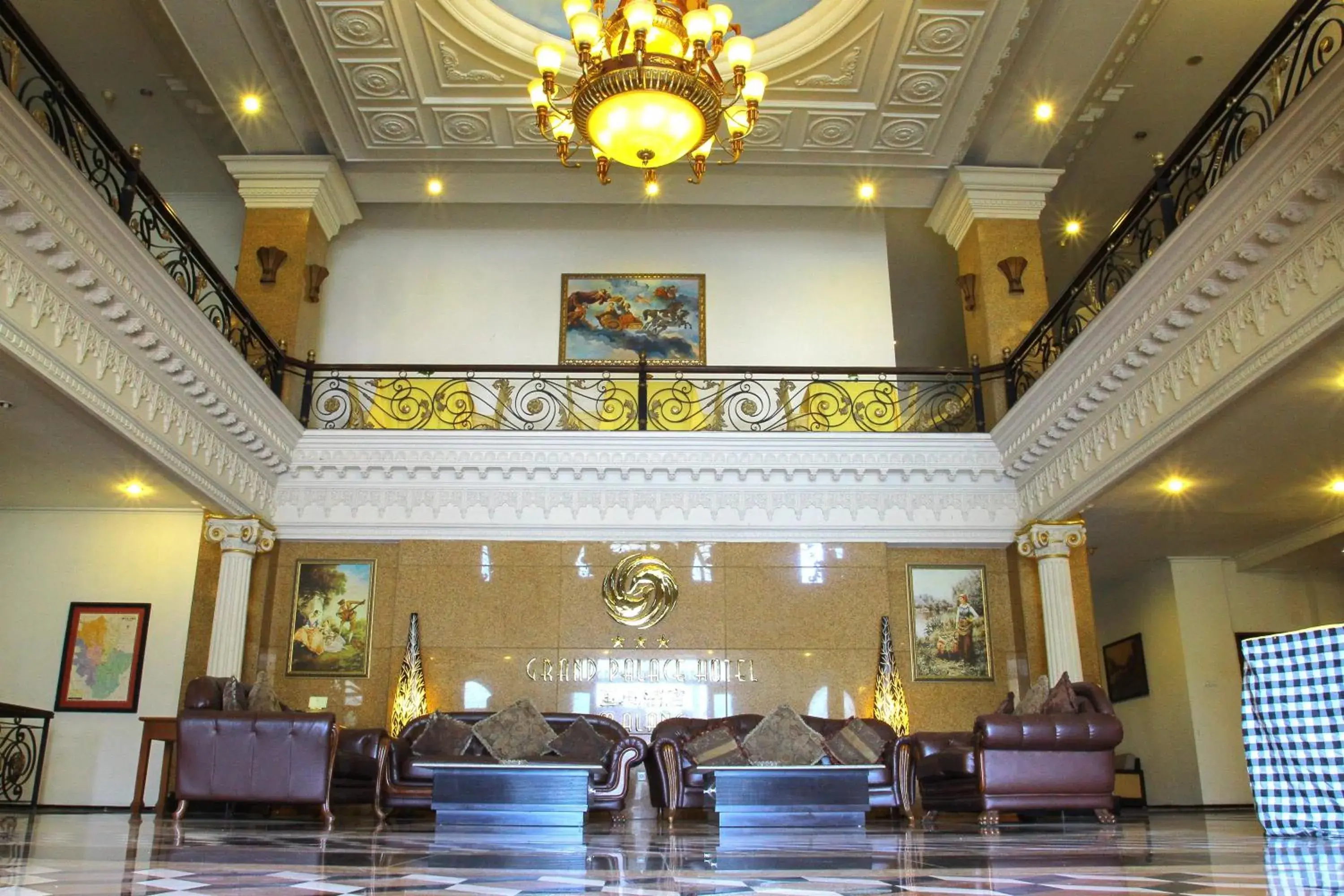 Communal lounge/ TV room, Lobby/Reception in The Grand Palace Hotel Malang
