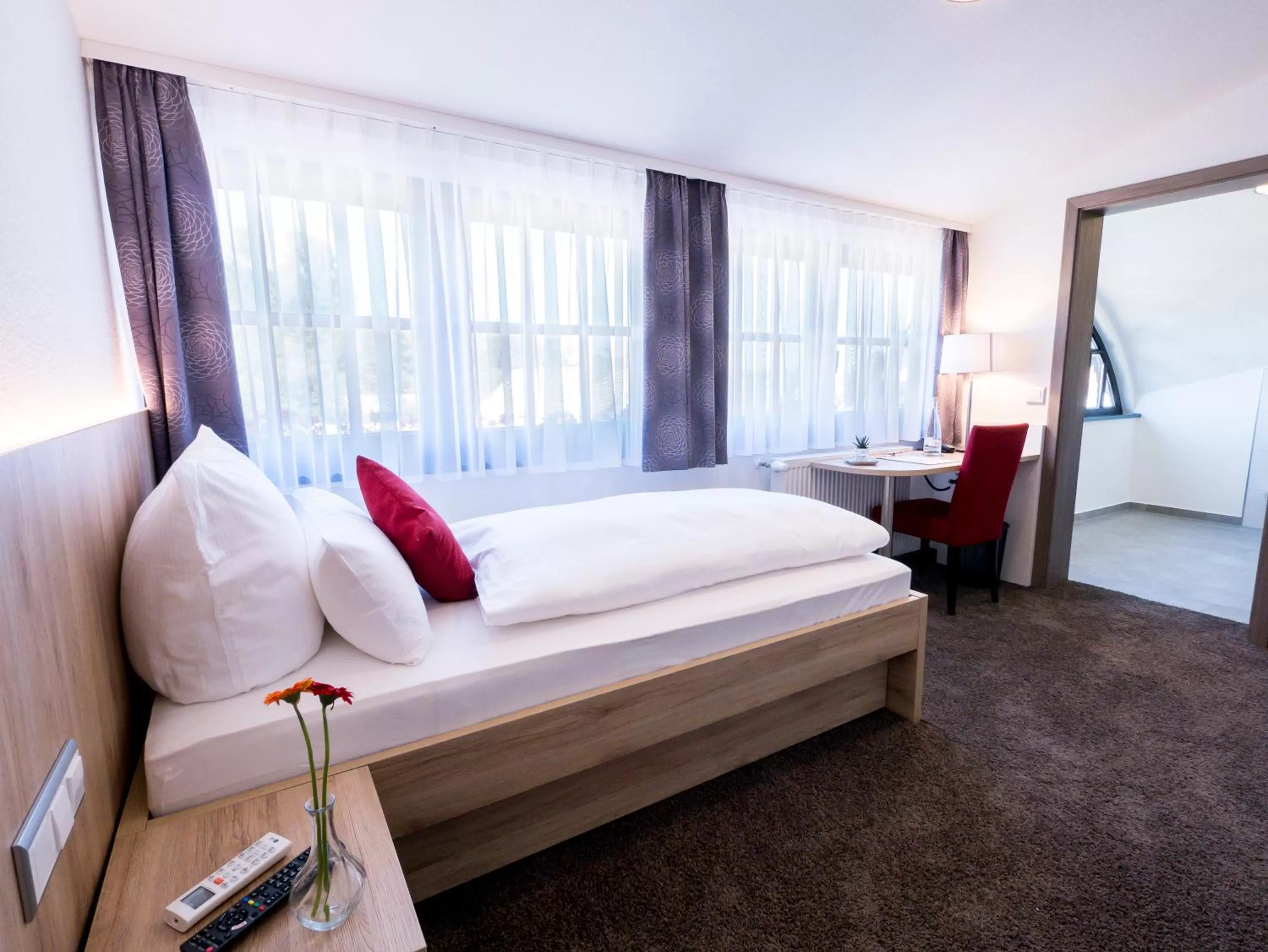 Bed in Hotel Restaurant Schiff